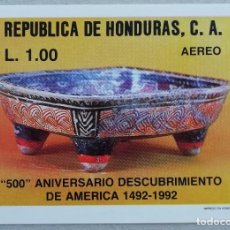 Sellos: 1989. HONDURAS. HB 59. 500 ANIVERSARIO DEL DESCUBRIMIENTO DE AMÉRICA. ARTE PRECOLOMBINO. NUEVO.. Lote 274567178