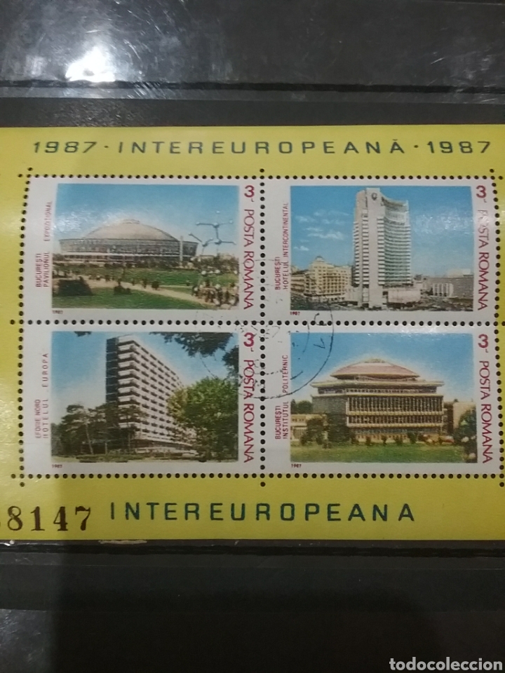 Stamps: HB Rumania (P. Romana) mtdo/1987/intereuropeana/arte/arquitectura/edificios/pabellos/construcciones