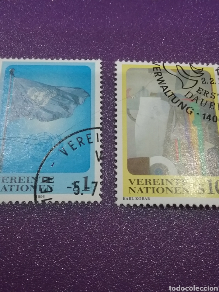 Selos: Sello Naciones Unidas (Viena) mtdo/1996/NN.UU./pintura/cuadros/arte/simbolos/bandera/emblema/K.Korab
