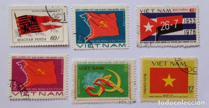 Sellos: LOTE SELLOS TEMATICA BANDERAS - Foto 1