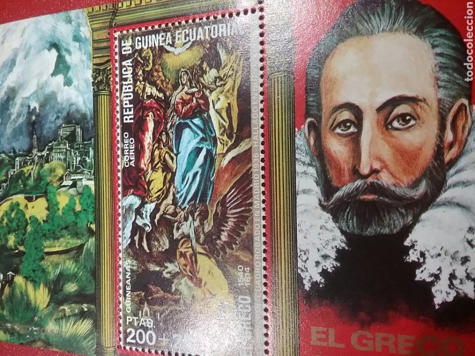 Sellos: HB G. Ecuatorial nuevos/1976/Greco/arte/pintura/cuadros/asuncion/religion/jardines/virgen/arboles/r