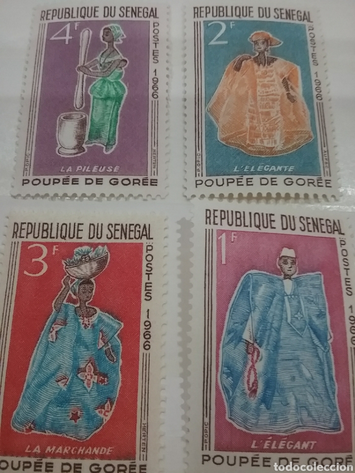 Selos: Sello Senegal nuevo/1966/mu&ntilde;ecas/Gor&eacute;e/vestidos/folclore/mercader/elegante/batidora/herramienta/jueg