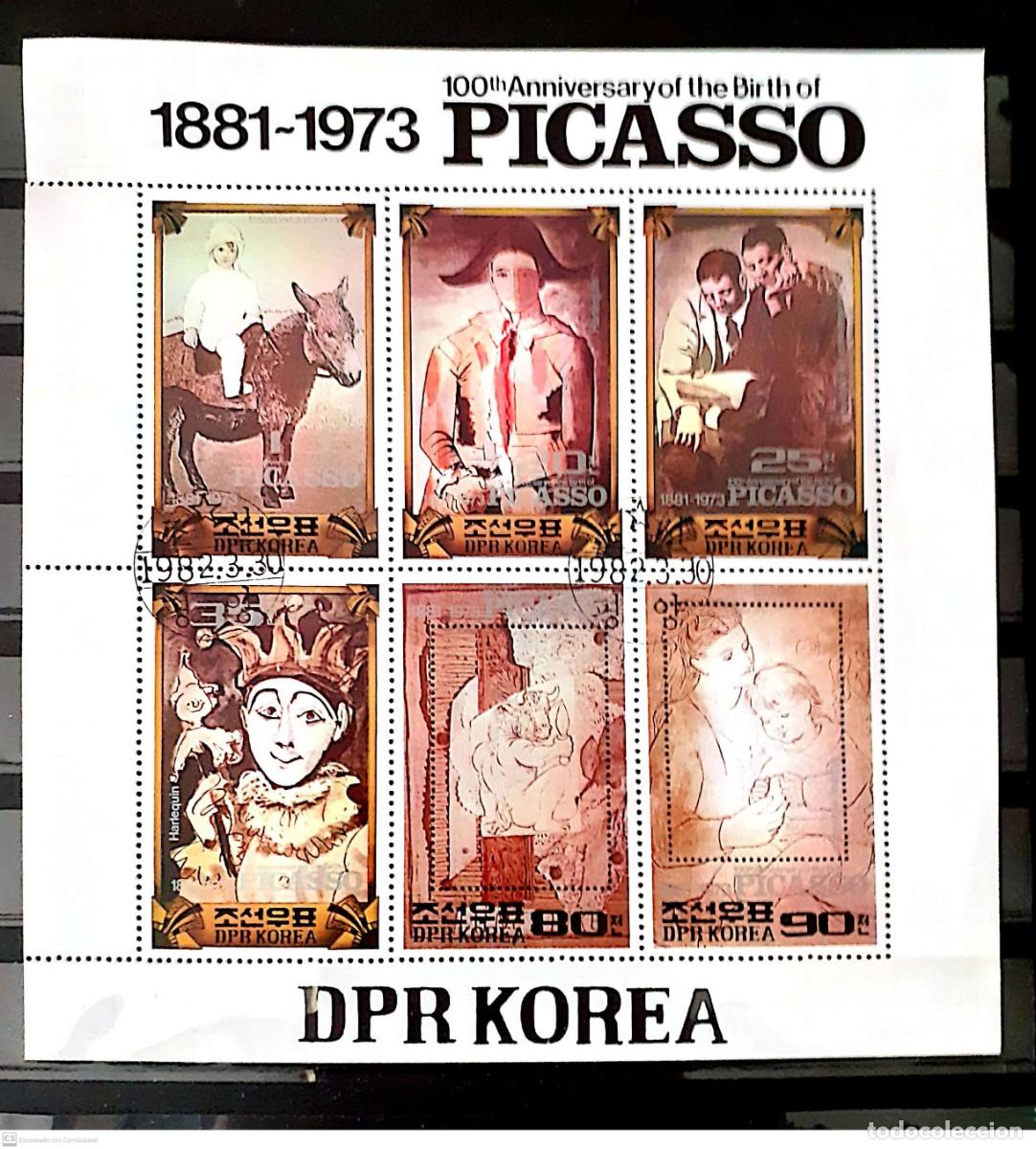 Sellos: COREA DEL NORTE Bl. n&ordm; 112&ordm; Centenario del nacimiento de Picasso - Foto 1