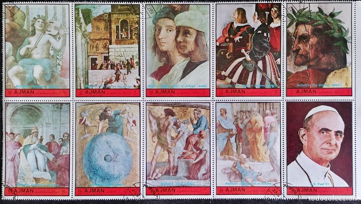 Sellos: AJMAN 1972 - RAFAEL / PABLO VI = - Foto 1