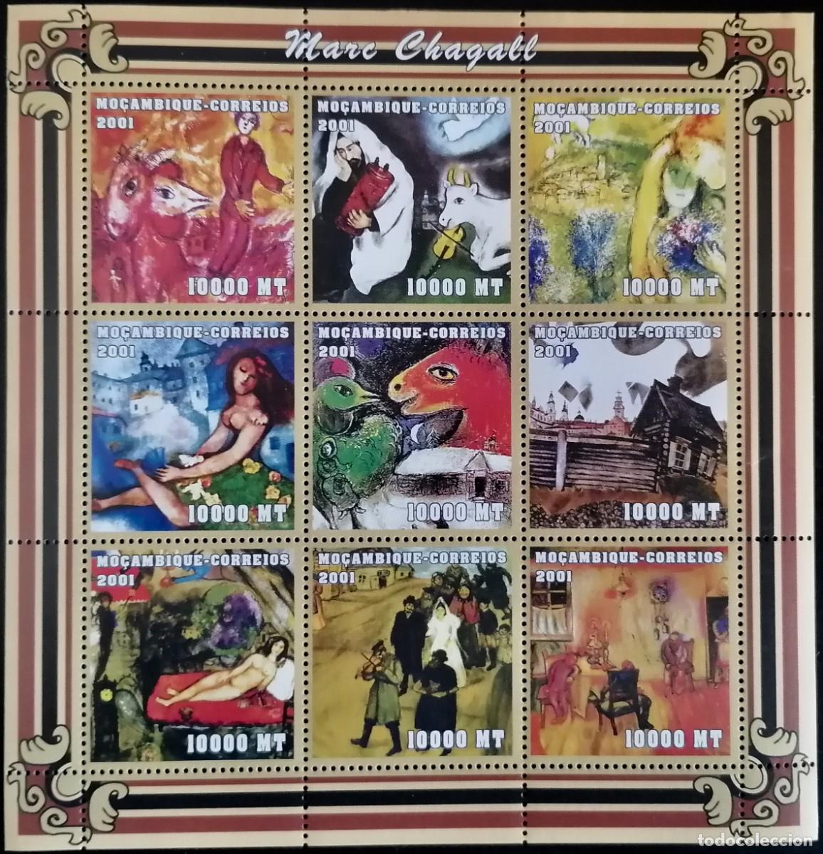 Sellos: MOZAMBIQUE 2001 - HB MARC CHAGALL .- - Foto 1