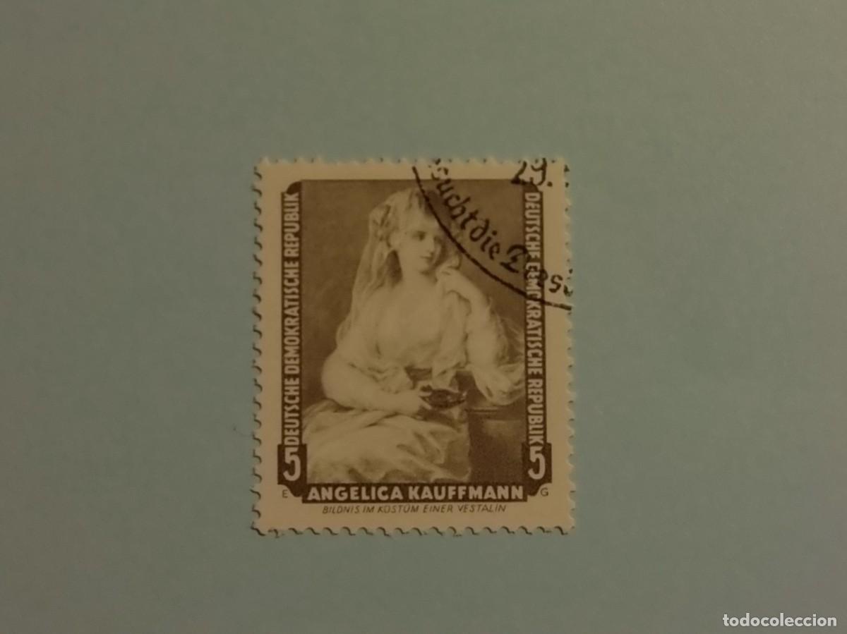Briefmarken: ALEMANIA DEMOCRATICA 1959 - PINTURA - Pinacoteca de Dresde - &rdquo;La Virgen Vestal&rdquo;, Angelica Kauffman.