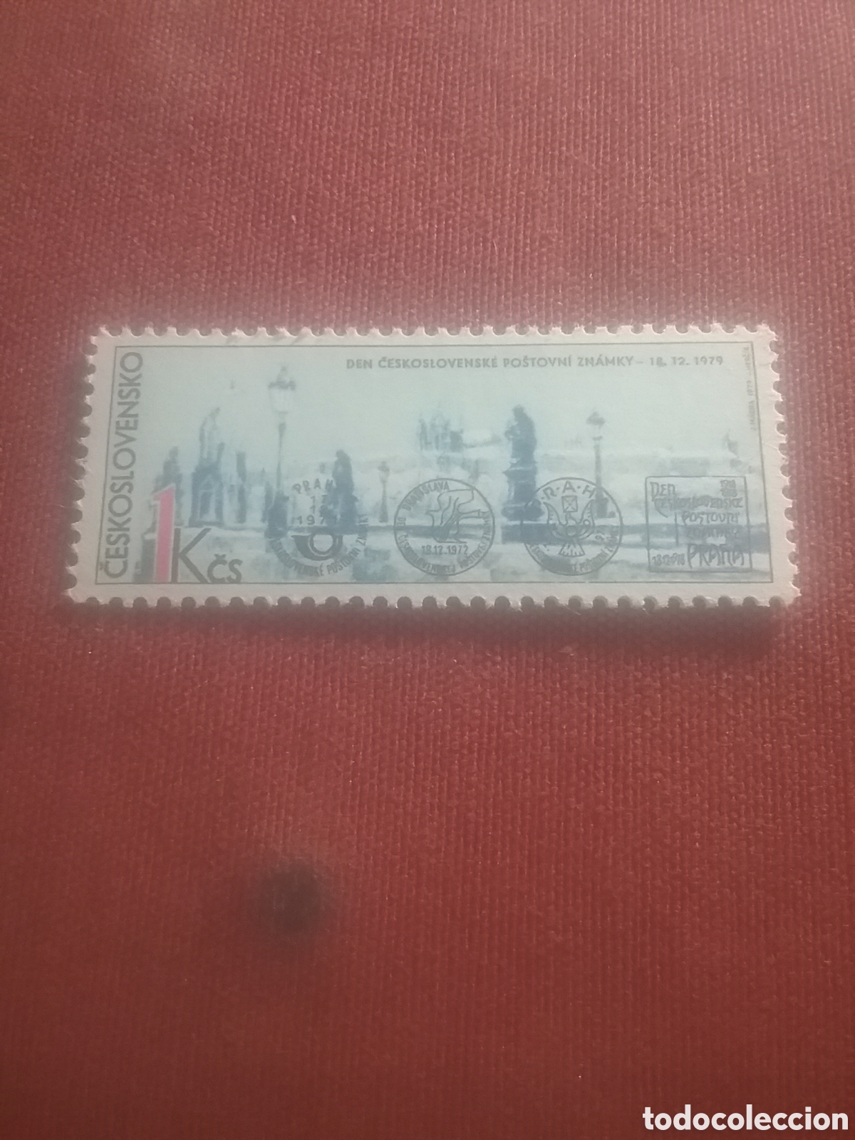 Briefmarken: Sellos R. Checoslovaquia nuevo/1979/d&iacute;a/sello/arte/arquitectura/cuidad/castillo/aves/paloma/farolas