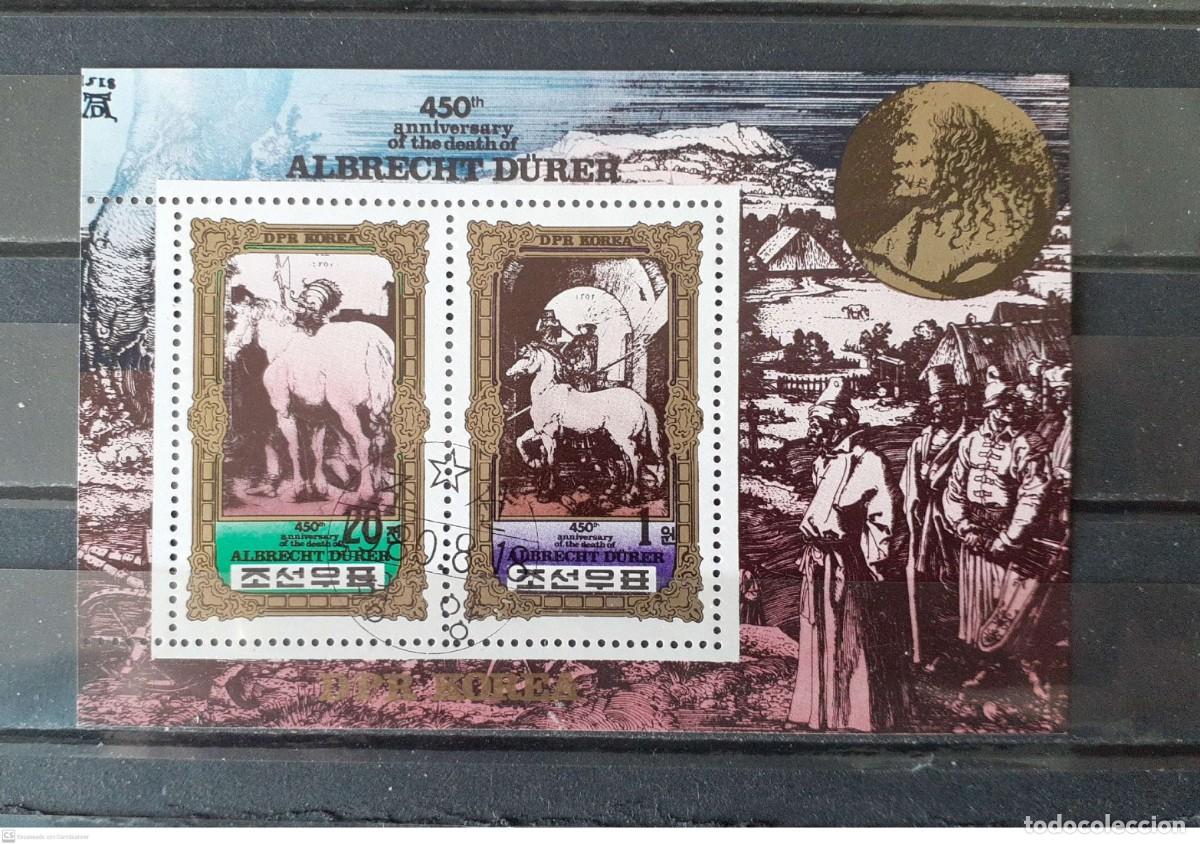 Sellos: COREA DEL NORTE HB sin catalogar.450 aniversario de Durero - Foto 1