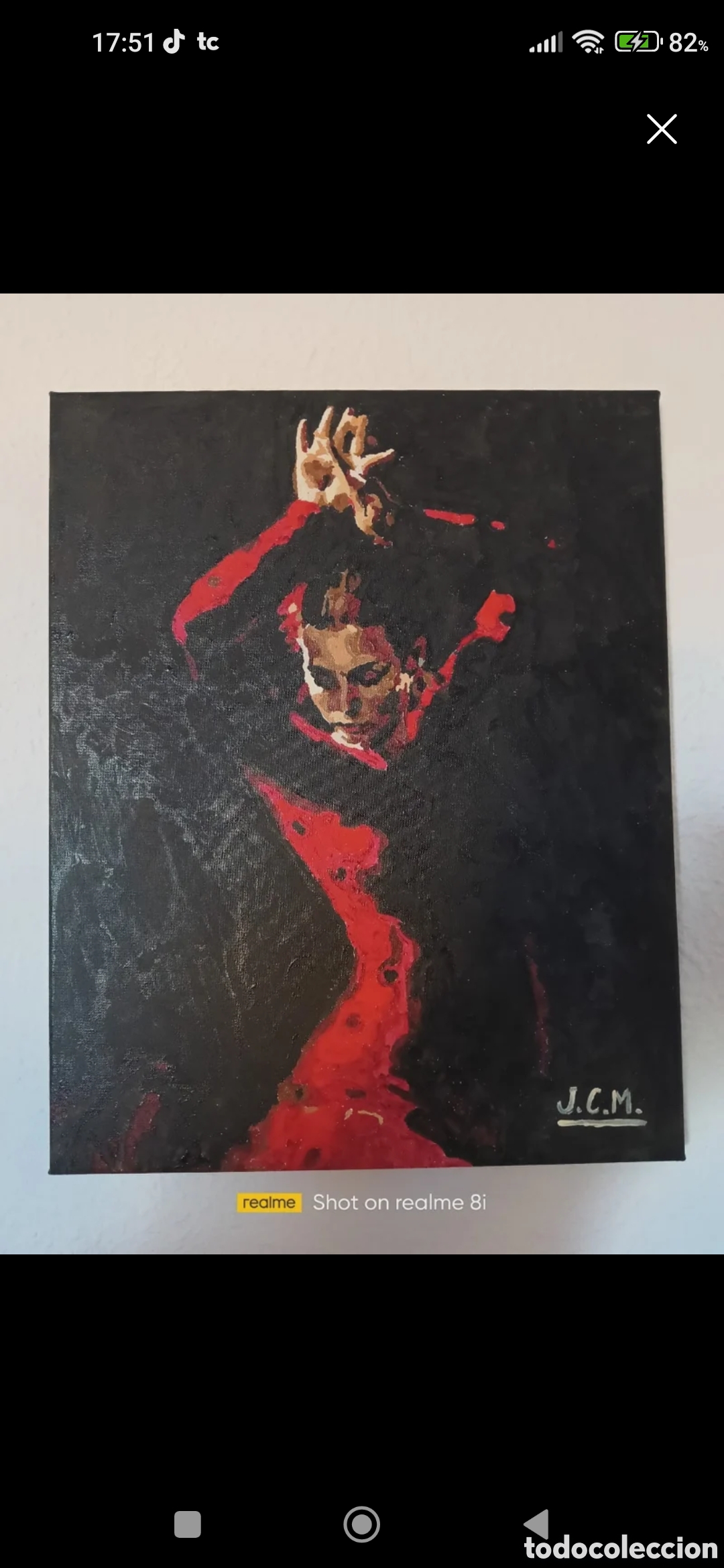 Sellos: Cuadro de mujer Flamenca bailando - Foto 1