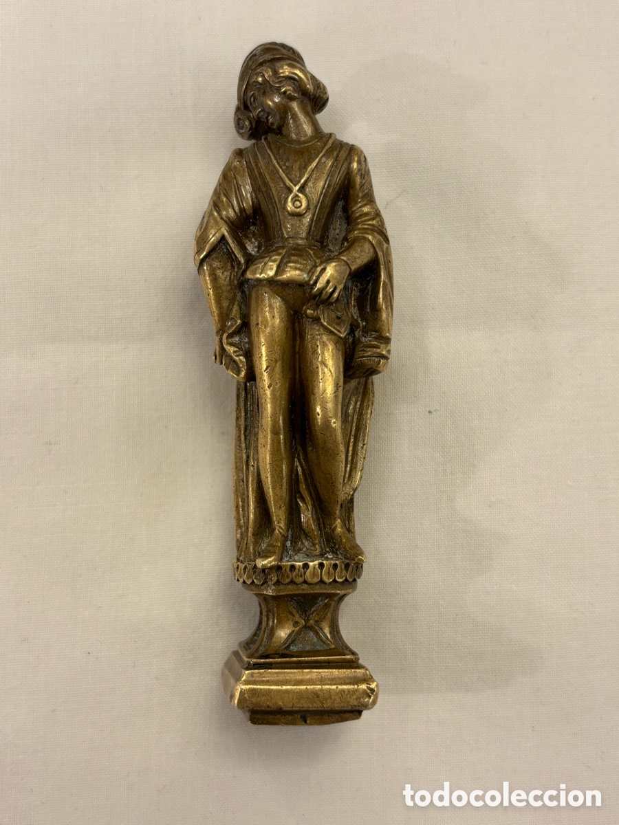 Sellos: Lacre de bronce cincelado a mano. - Foto 4