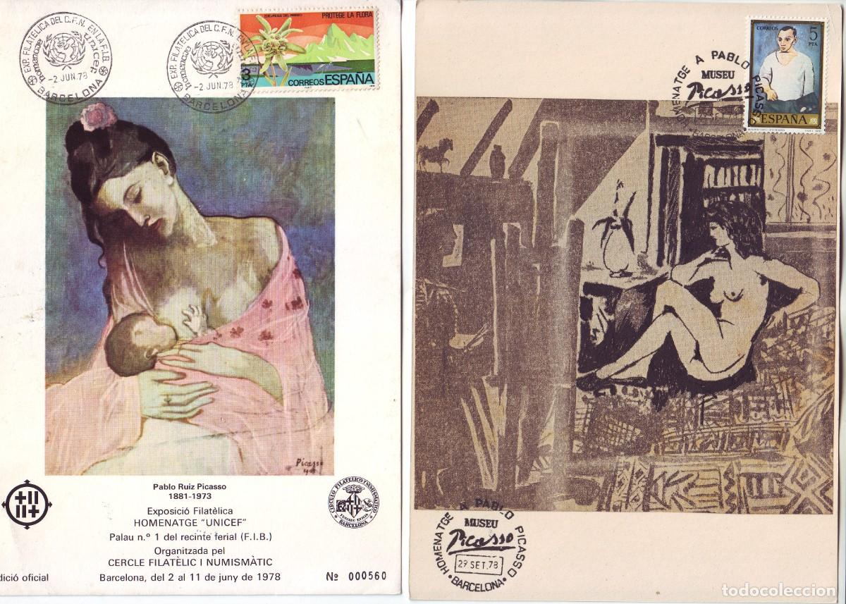 Sellos: DOS TARJETAS HOMENAJE A PICASSO - Foto 1