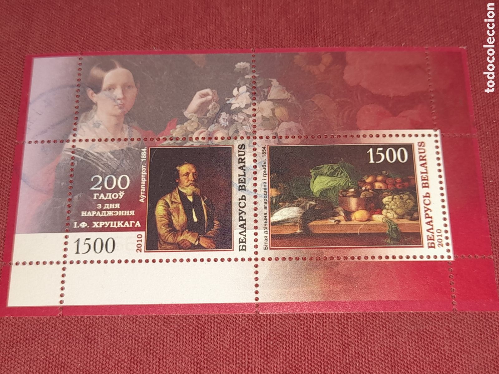 Sellos: HB Bielorrusia mtdo/udo 2010. 100Aniv nacimiento pintor Iv&aacute;n Khtutsky. Pintura. Arte. Bodeg&oacute;n. Retra