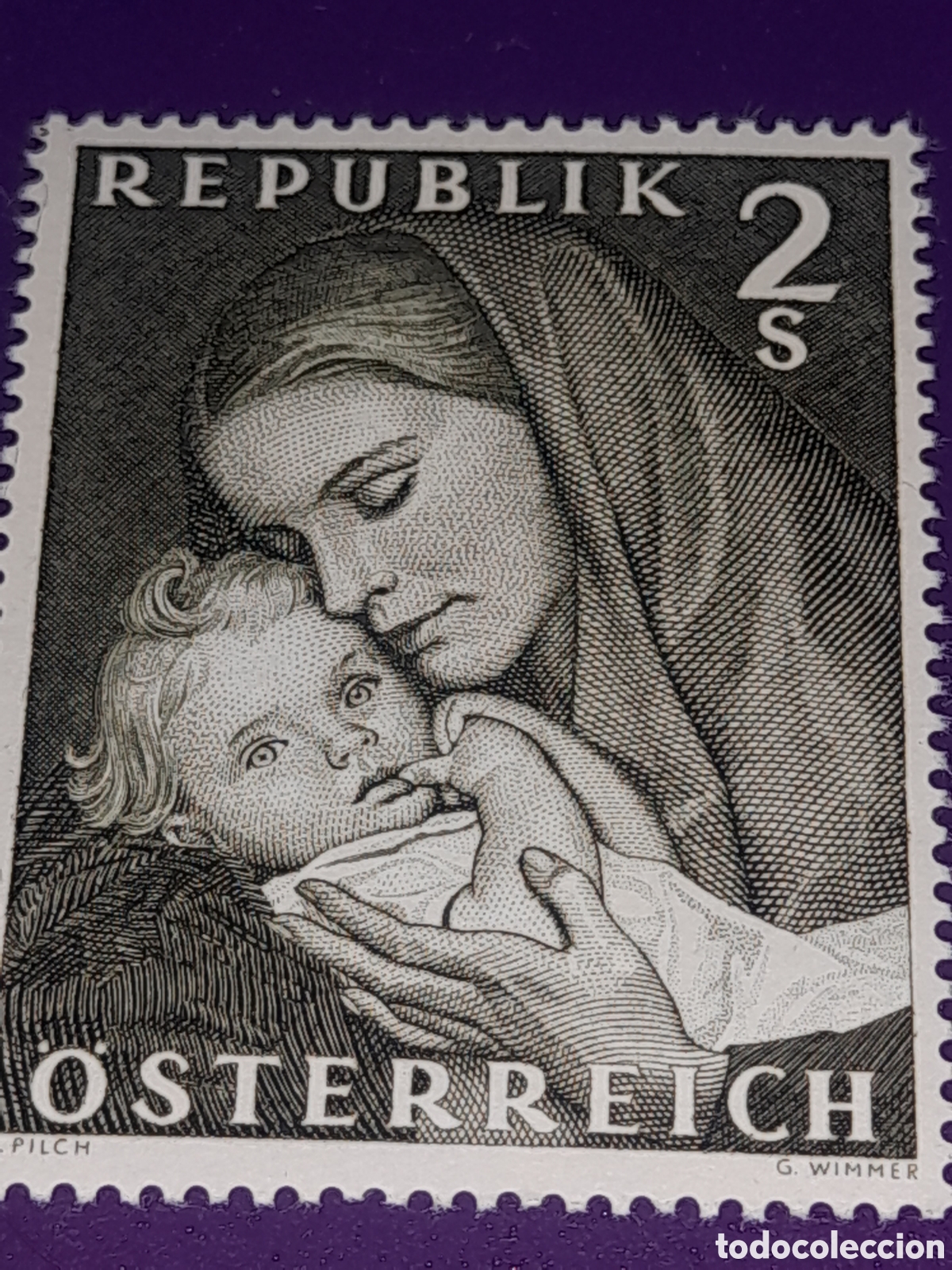 Sellos: Sello Austria nuevo 1968. D&iacute;a madre. Gente. Ni&ntilde;o. Mujer.