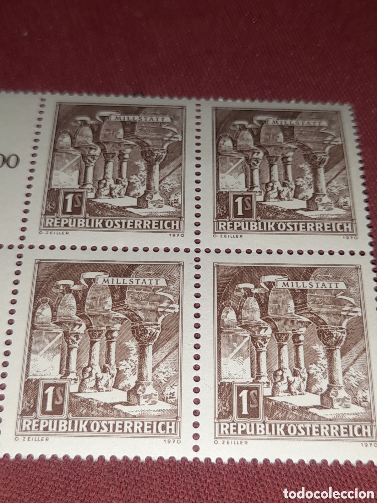 Sellos: Sello Austria nuevo 1970. Monumentos. Abad&iacute;a Mil&ntilde;statt. Claustro romano. Arqueolog&iacute;a. Historia. Teso