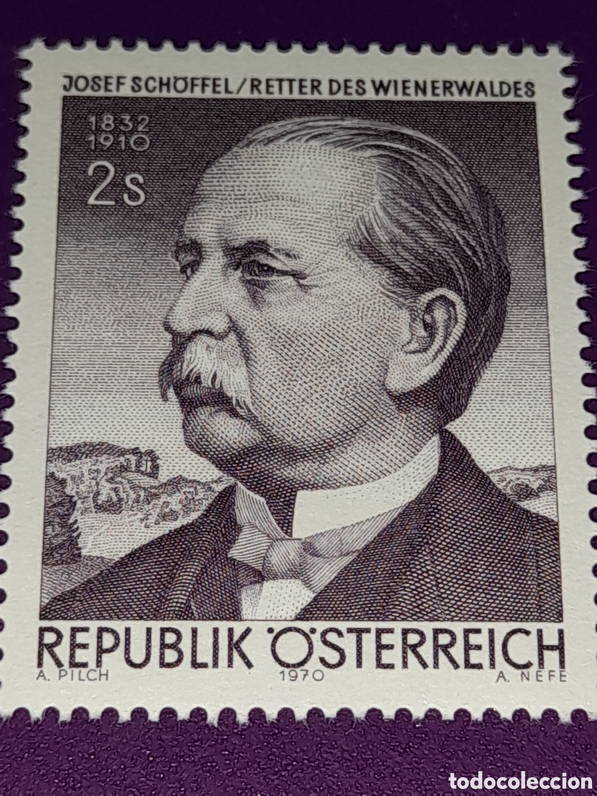 Sellos: Sello Austria nuevo 1970. 60Aniv muerte periodista pol&iacute;tico, aconomista. J. Schoffe&ntilde;. Prensa. Letras