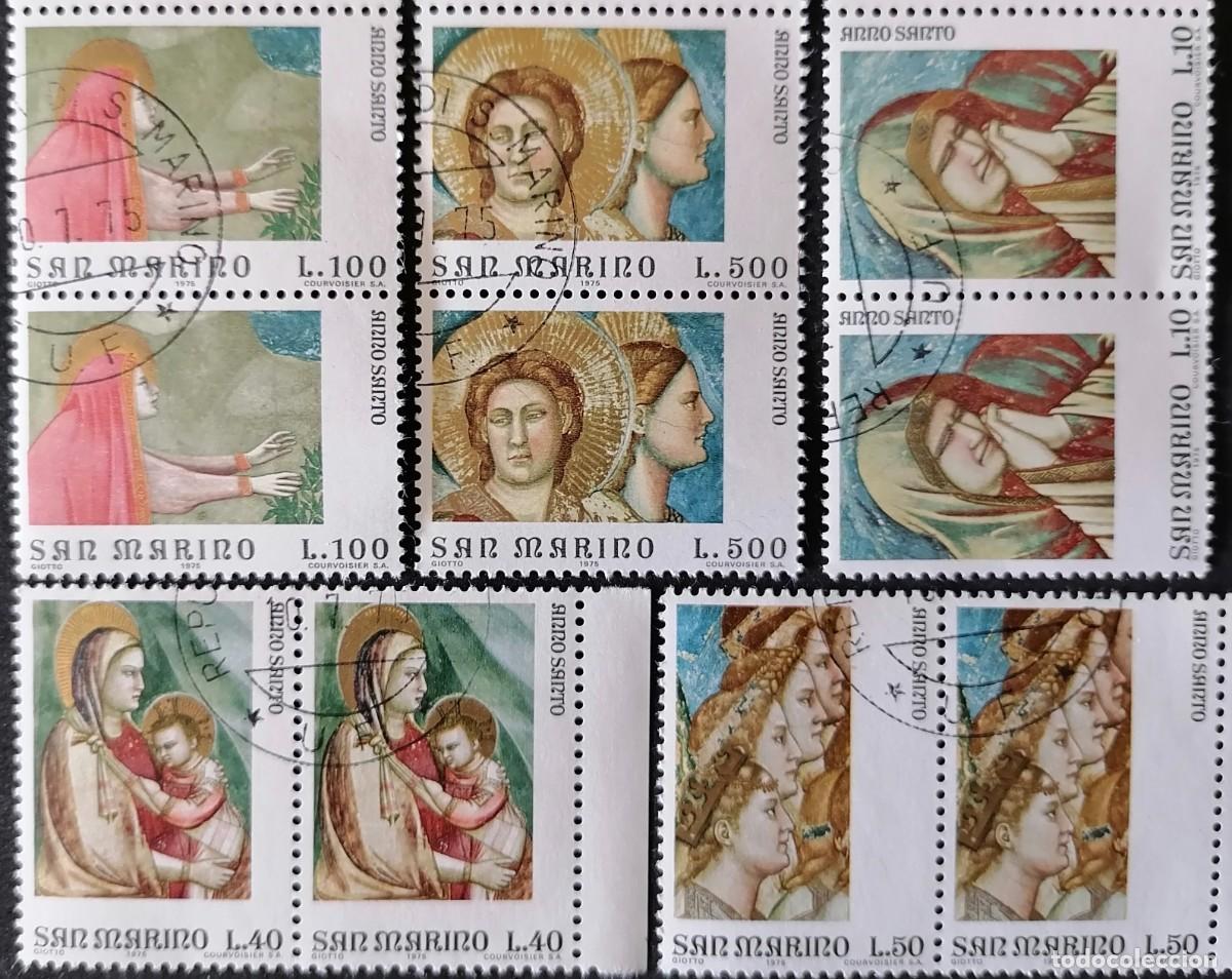Sellos: SAN MARINO 1975 - A&Ntilde;O SANTO / FRESCOS .