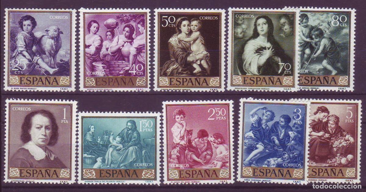Sellos: 10v Espa&ntilde;a, 1960 | Murillo | Edifil: 1270/9 - Yv: 955/64 - Mi: 1167/76 - Sc: 921/30 MNH **