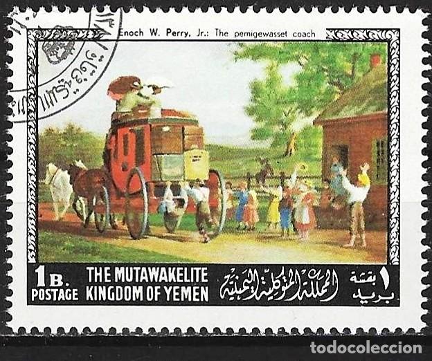 Sellos: Yemen ( Reino ) 1968 - Mi 557A - YT 262A - Diligenc&iacute;a : Pintura de Enoch Wood Perry