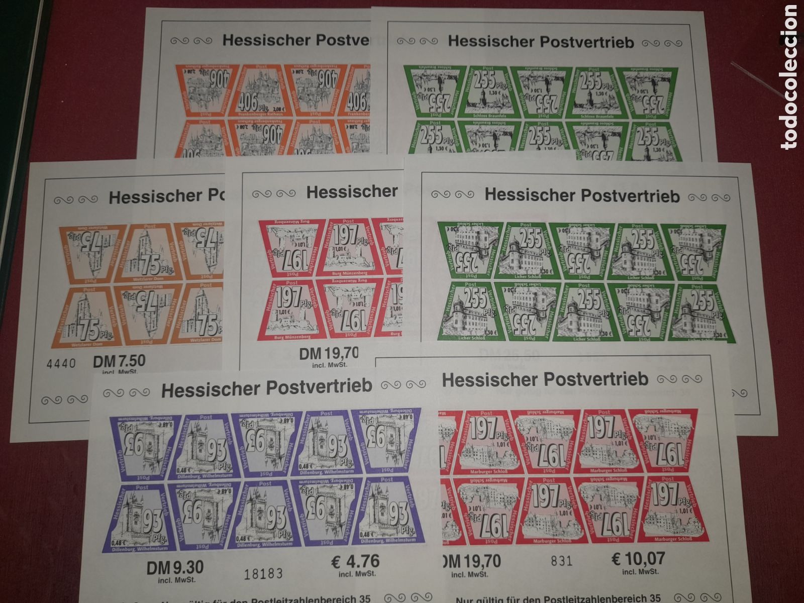 Sellos: HB Alemania, eL Hessischer nuevo 2000/1. Arquitectura Castillo Torre Ayuntamiento. Palacio. Catedral