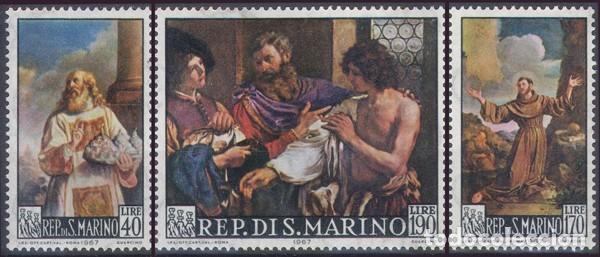 Sellos: 3v San Marino, 1967 | G. F. Barbieri | Yvert: 694/6 - Michel: 887/9 MNH **