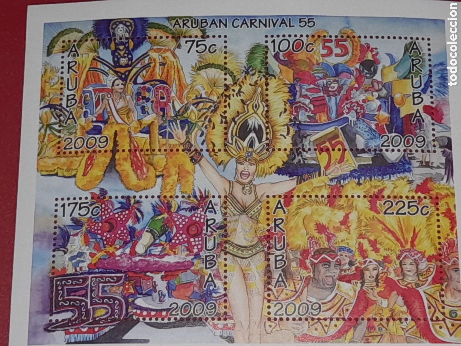 Sellos: HB Aruba nuevo 2009. El carnaval. Folclore. Fiesta. Disfraz. Baile. Danza. Mascara. Arte. Festival