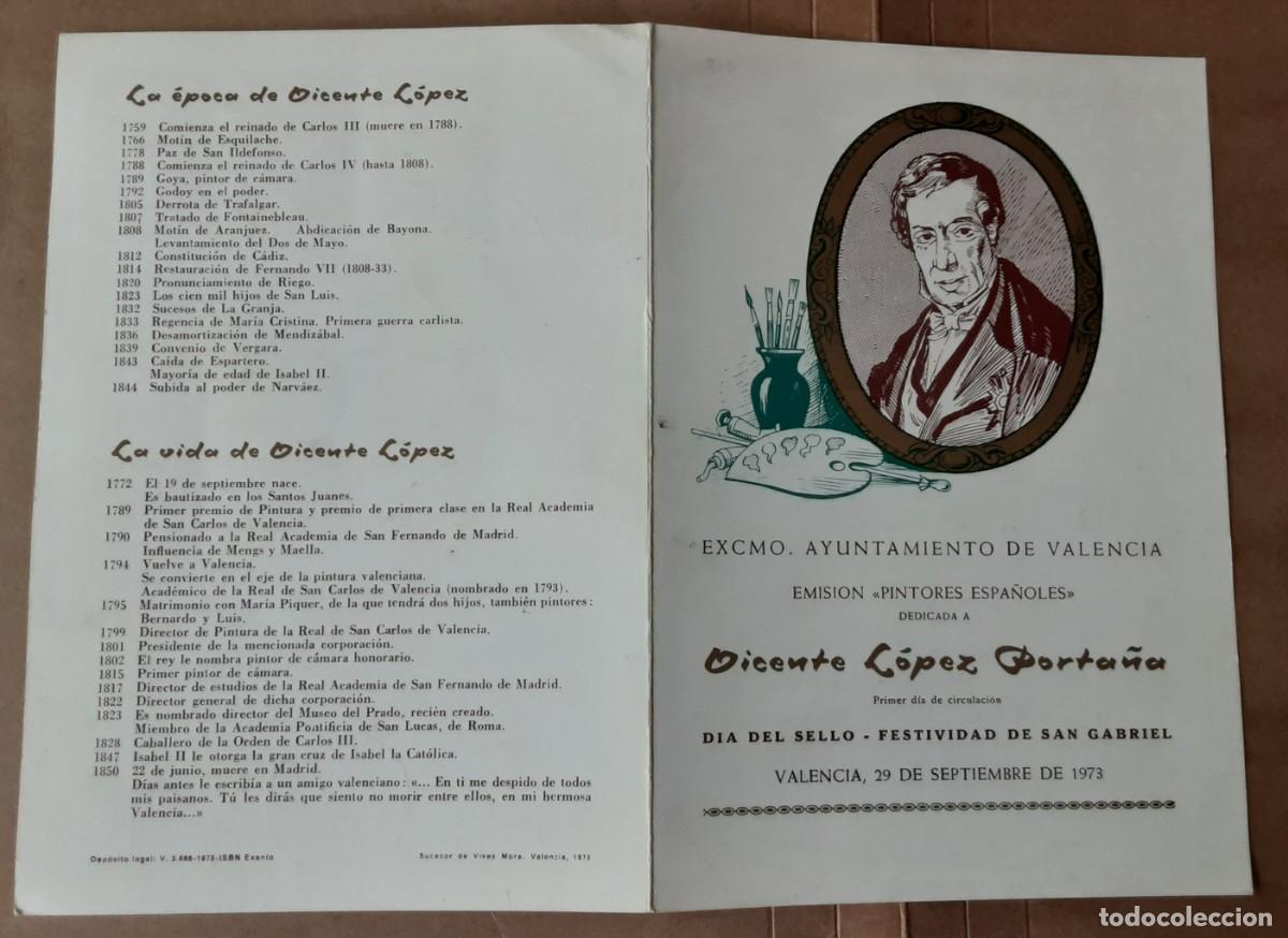 Sellos: VICENTE L&Oacute;PEZ PORTA&Ntilde;A, DIA DEL SELLO- FESTIVIDAD DE SAN GABRIEL, SEPTIEMBRE 1973.