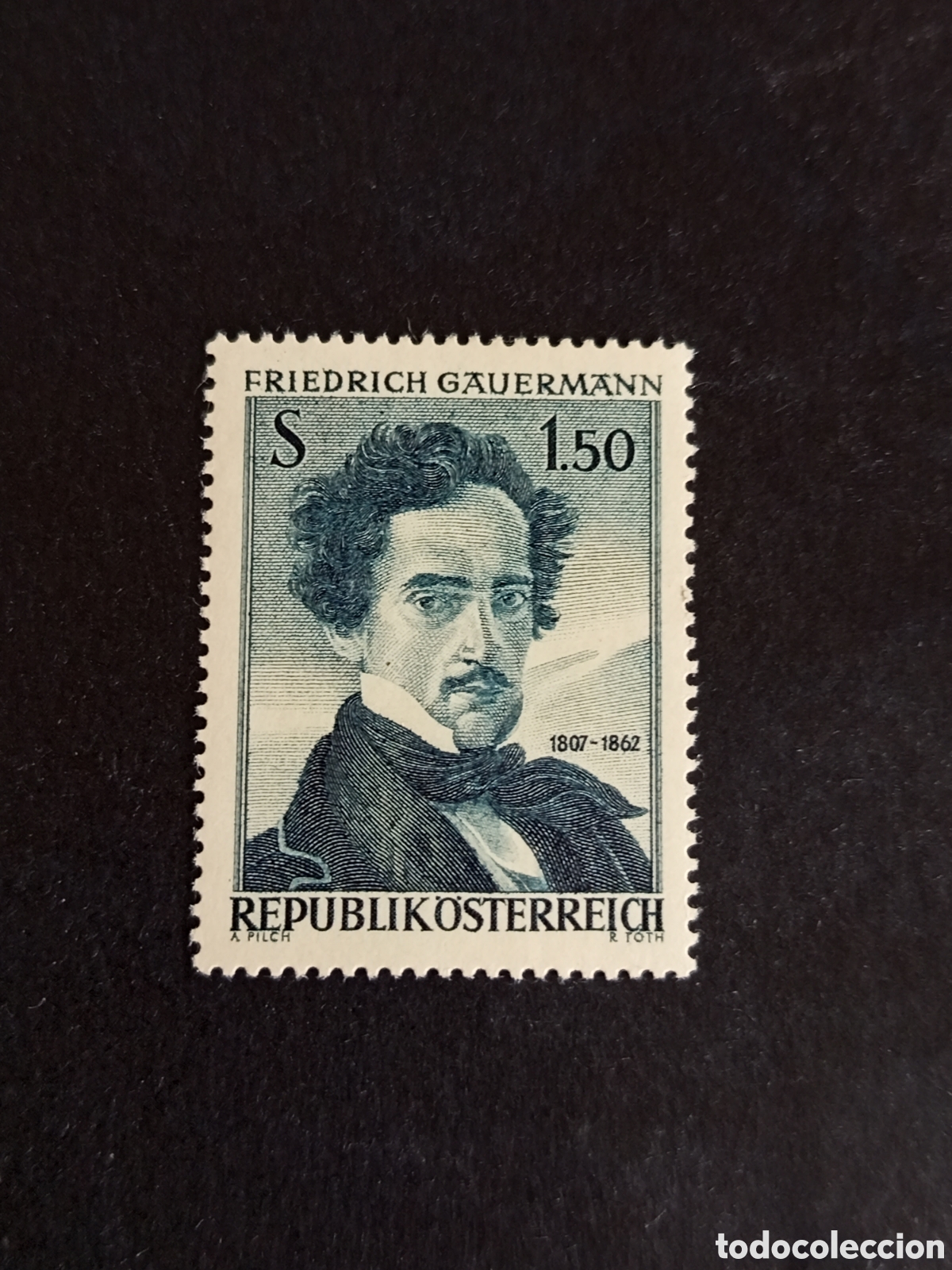 Sellos: AUSTRIA, 1962. Friederich Gauermann, pintor. Yvert 949. Ver fotos. Pedido m&iacute;nimo 3 &euro;.Serie completa