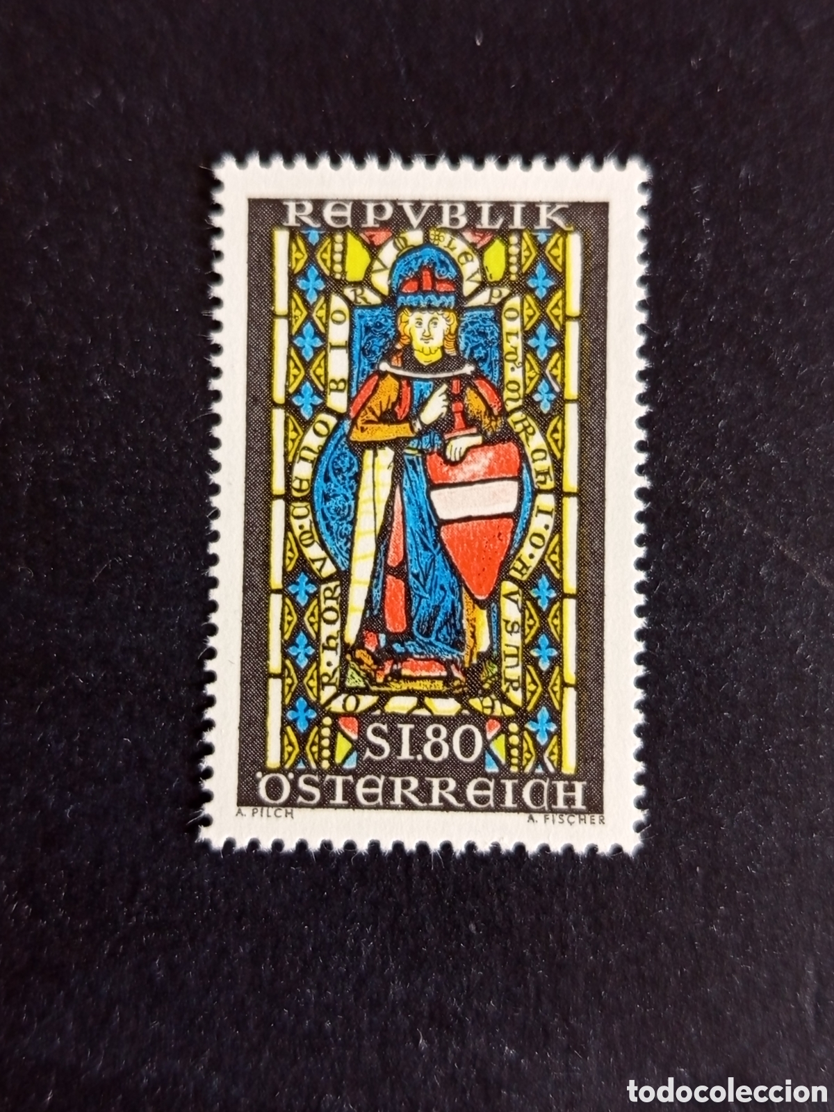 Sellos: AUSTRIA, 1967. Vidriera. San Leopoldo III. Patr&oacute;n de Austria. Yvert 1086.Ver fotos.Pedido m&iacute;nimo 3 &euro;