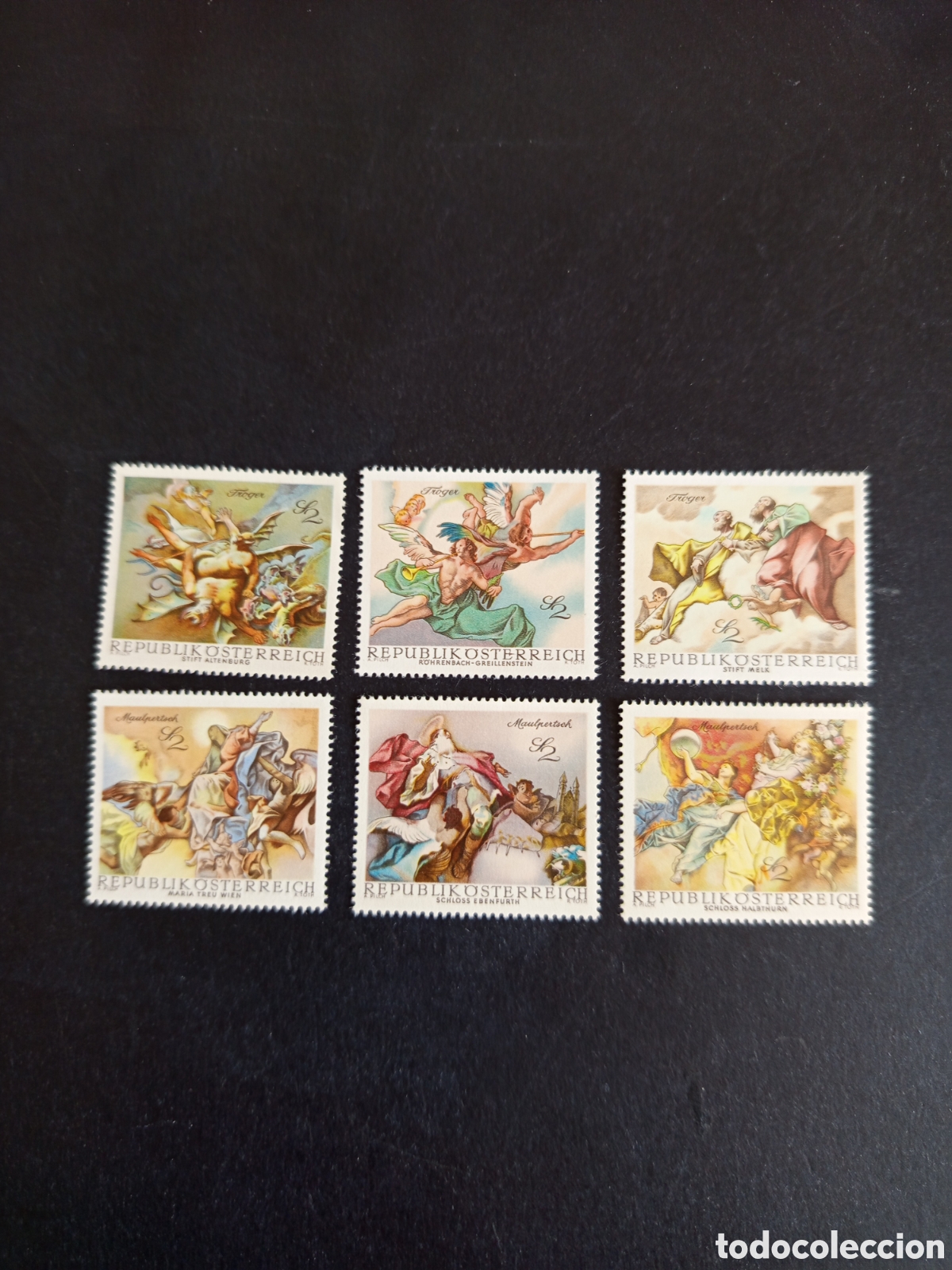 Sellos: AUSTRIA, 1968. Frescos Barrocos. Yvert 1108/13. Ver fotos. Pedido m&iacute;nimo 3 &euro;. Serie completa