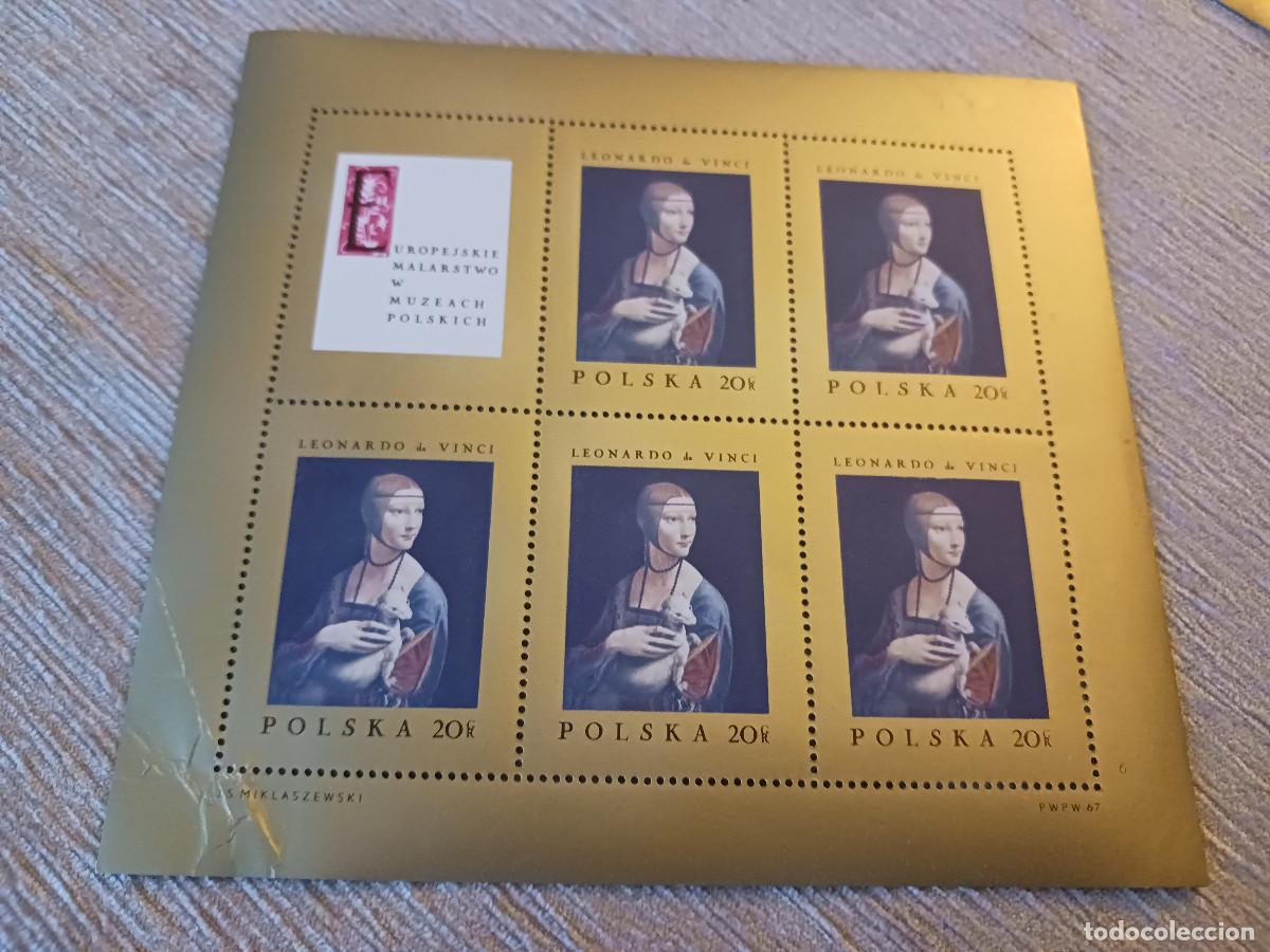 Sellos: HB Polonia 1967 / Pinturas europeas en museos POLACOS - LEONARDO DE VINCI, NUEVA