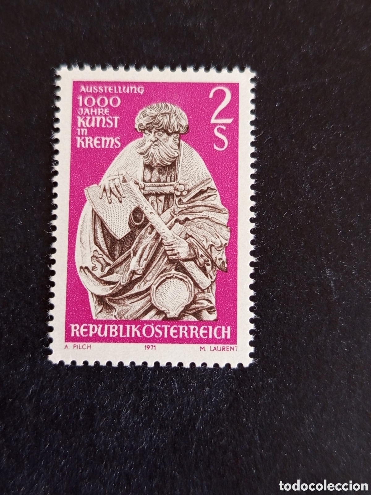 Sellos: AUSTRIA, 1971. Milenario del arte en Krems. Retablo. Yvert 1192. Ver fotos. Pedido m&iacute;nimo 3 &euro;.