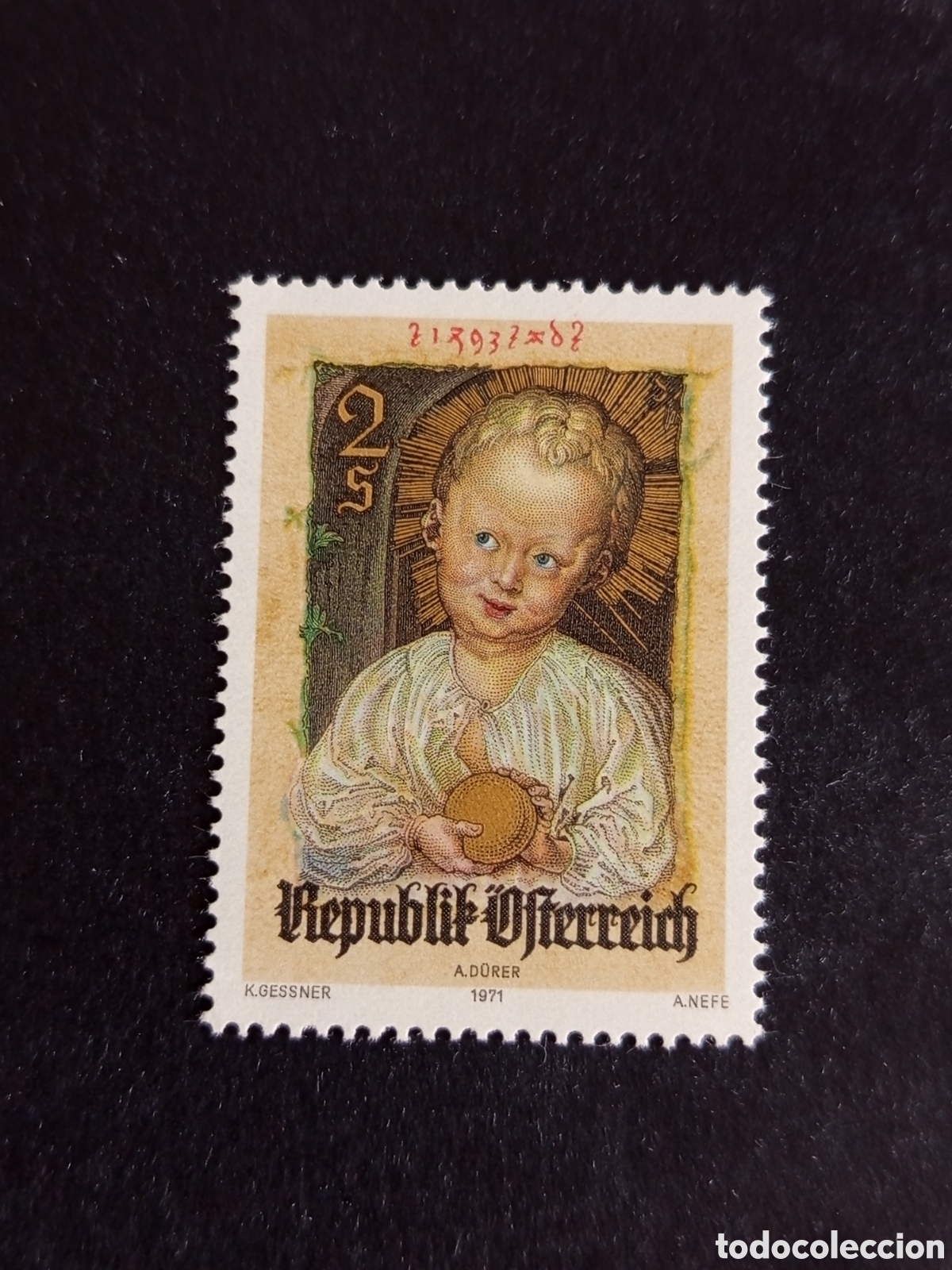 Sellos: AUSTRIA, 1971. Navidad. Miniatura sobre pergamino (Durero). Yvert 1208. Ver fotos. Pedido m&iacute;nimo 3 &euro;