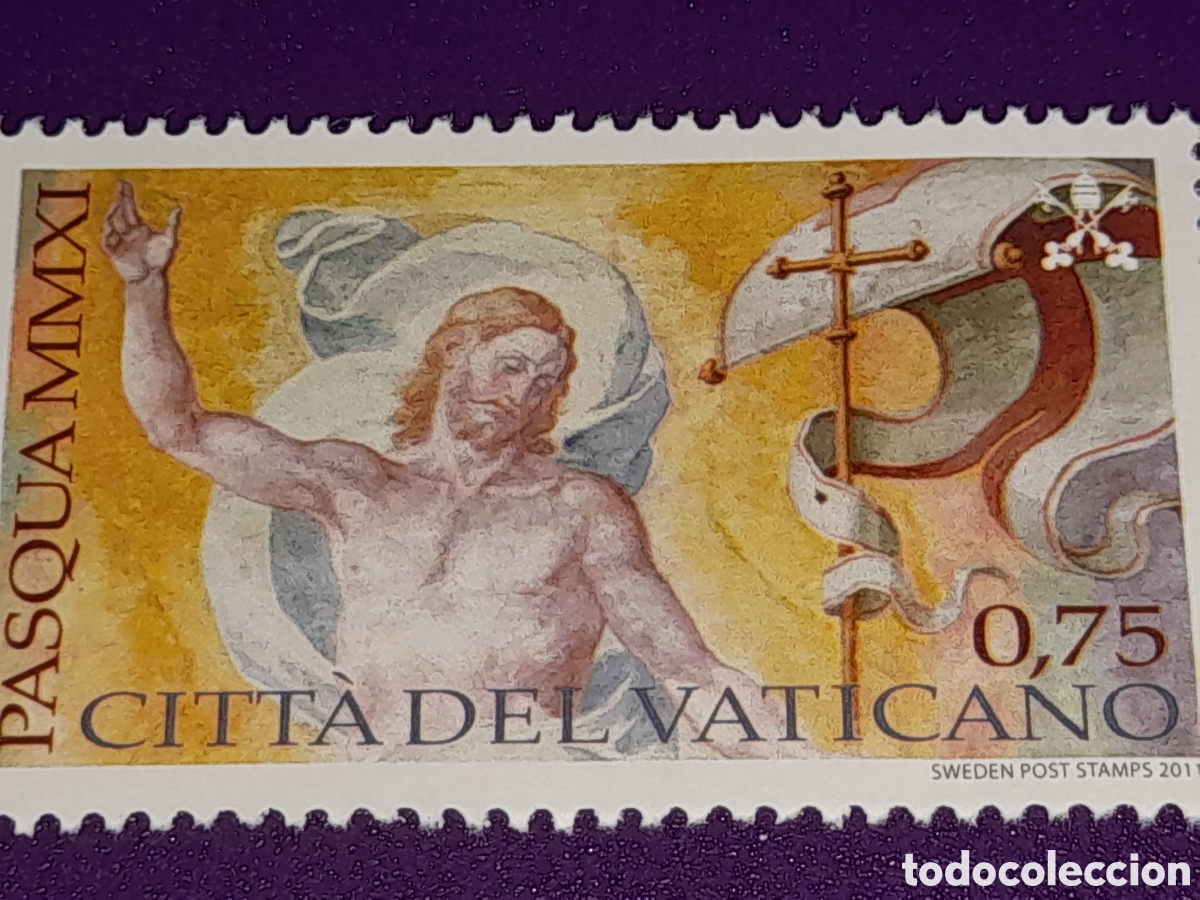 Sellos: Sello Vaticano nuevo 2011. Pascua. La resurrecci&oacute;n. Hendrick Broeck. Arte. Pimtura. Fresco. Religion