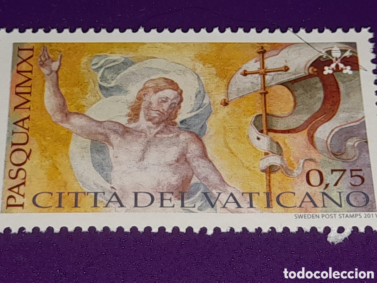 Sellos: Sello Vaticano nuevo 2011. Pascua. La resurrecci&oacute;n. Hendrick Broeck. Arte. Pimtura. Fresco. Religion