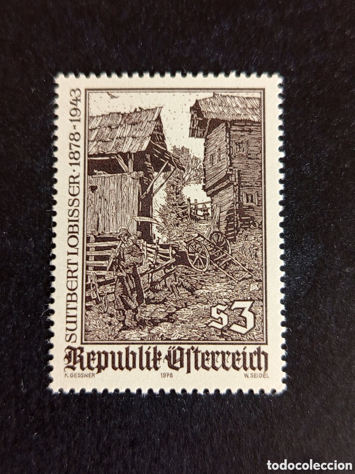 Sellos: AUSTRIA, 1978. Suitbert Lobisser, grabador sobre madera. Yvert 1400. Pedido m&iacute;nimo 3 &euro;. Ver fotos.