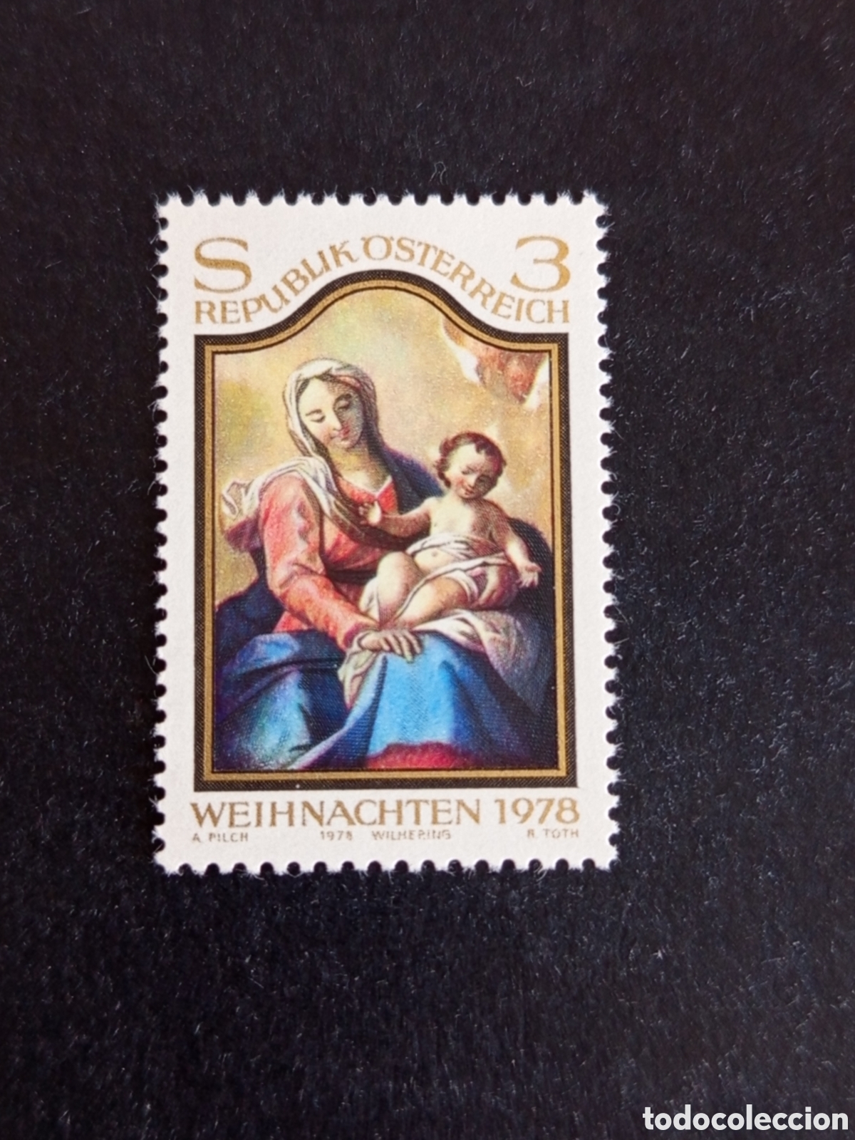 Sellos: AUSTRIA, 1978. Navidad. Pintura &rdquo; La Virgen y el Ni&ntilde;o&rdquo;. Yvert 1421. Pedido m&iacute;nimo 3 &euro;. Ver fotos.