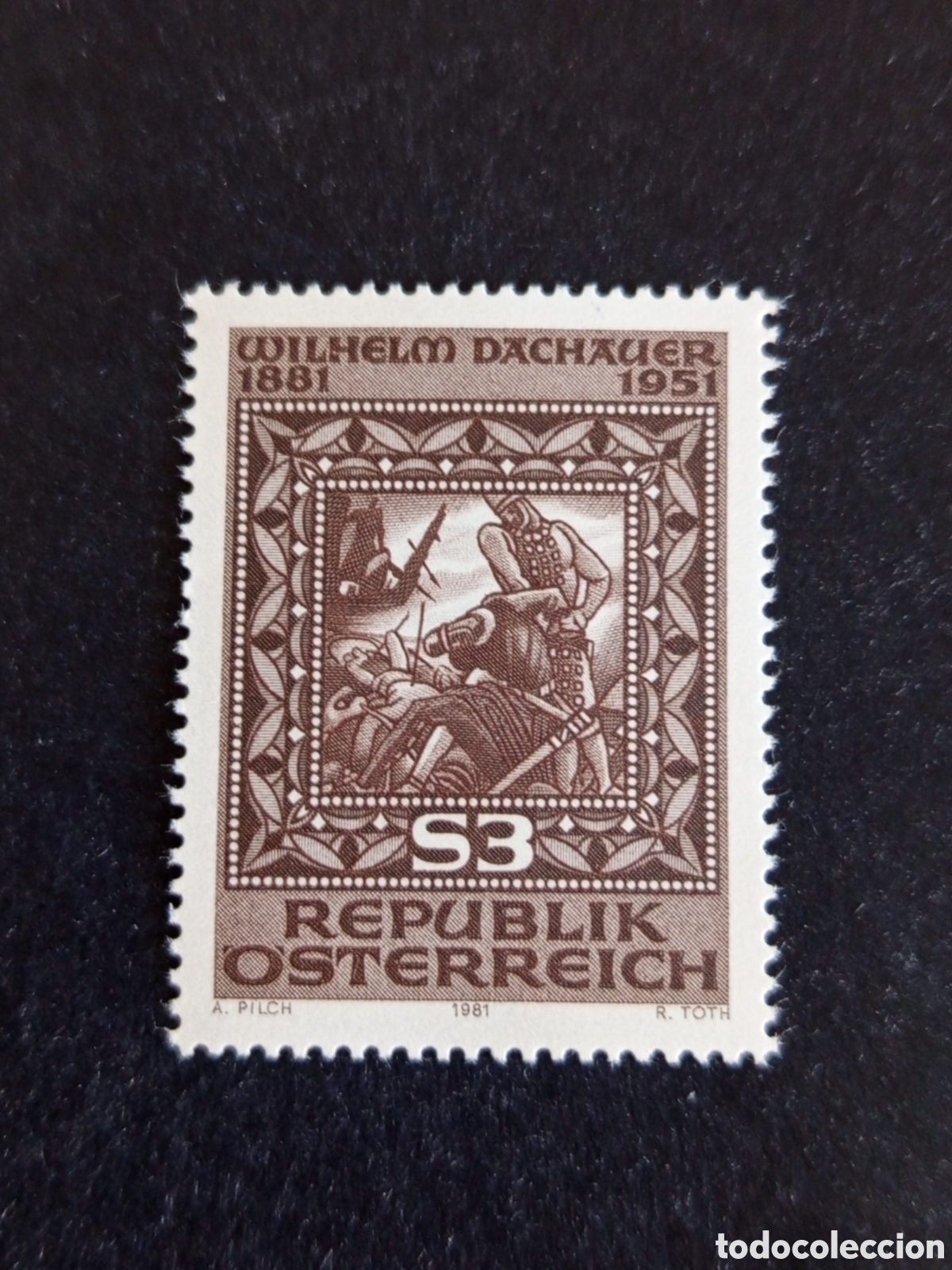 Sellos: AUSTRIA, 1981. Wilheim Dachauel, pintor y dise&ntilde;ador. Miniatura. Yvert 1495. Pedido m&iacute;nimo 3 &euro;.
