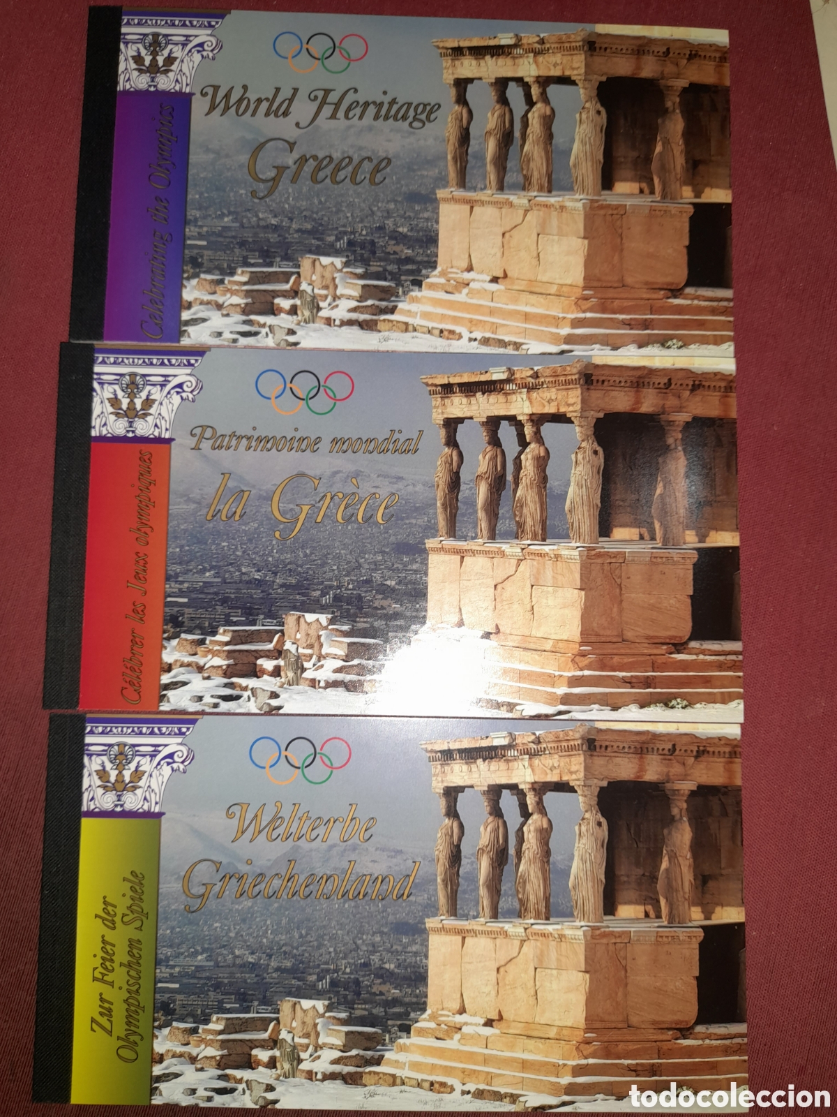 Sellos: Sello, carnet Viena, Ginebra, EE. UU, Naciones Unidas nuevo 2004. UNESCO. Patrimonio humanidad. Grec