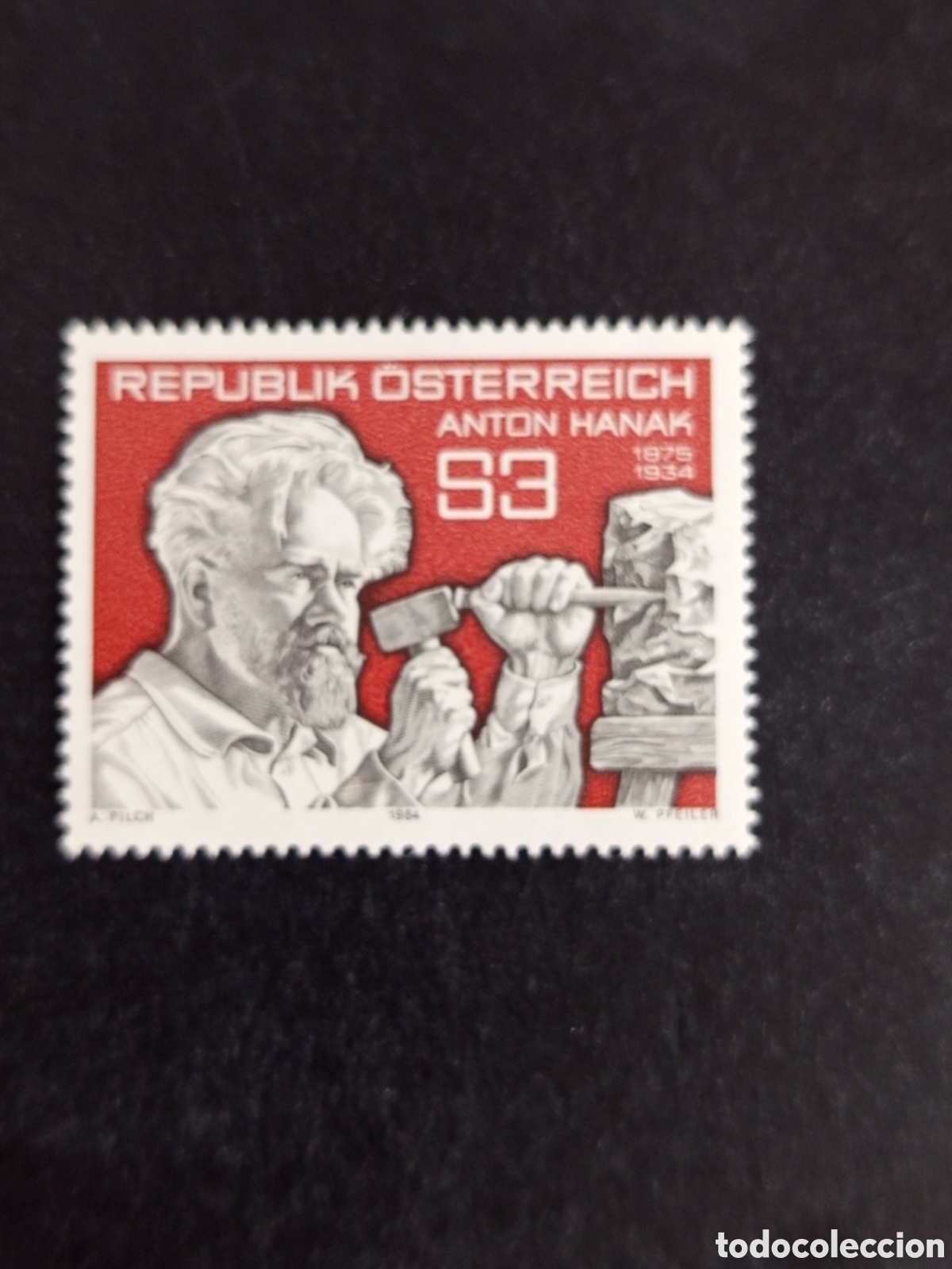 Sellos: AUSTRIA, 1984. Anton Hanak, escultor. Yvert 1593. Pedido m&iacute;nimo 3 &euro;. Ver fotos. Serie completa