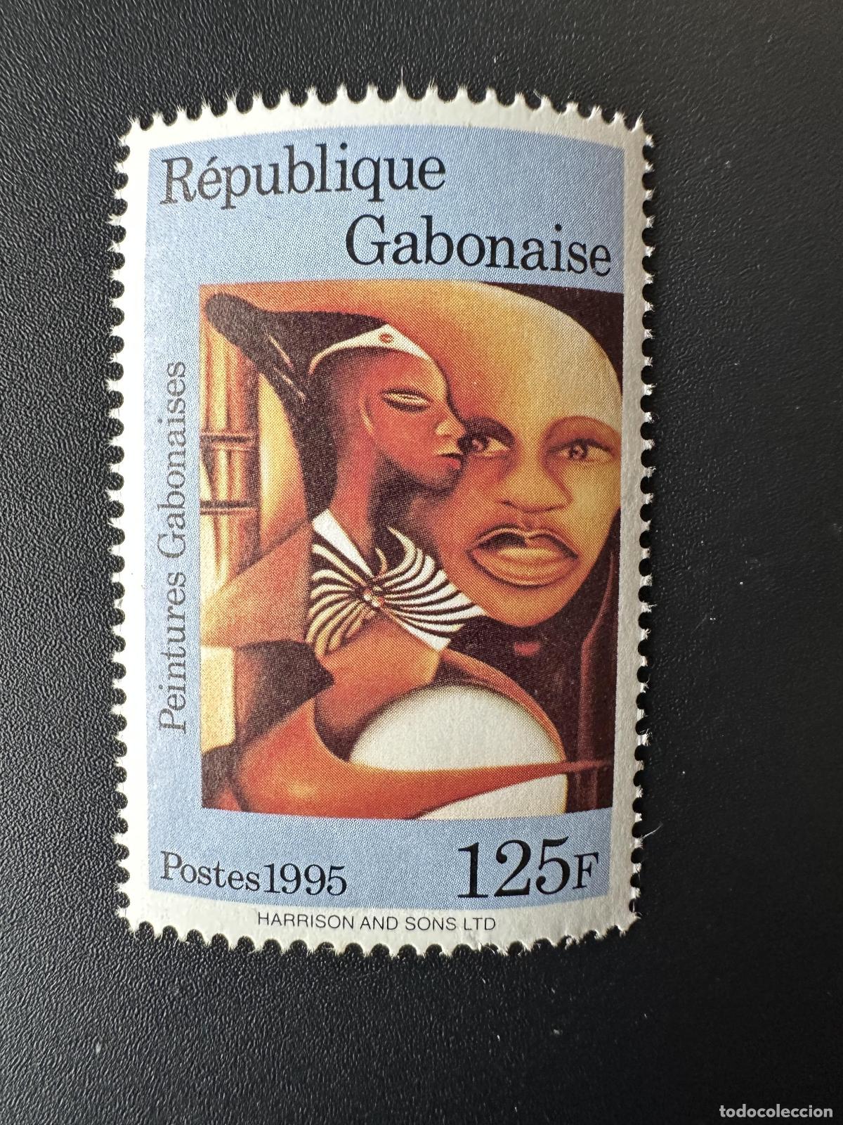Sellos: Gab&oacute;n 1995 Mi. 1243 Pinturas gabonesas Pintura Arte