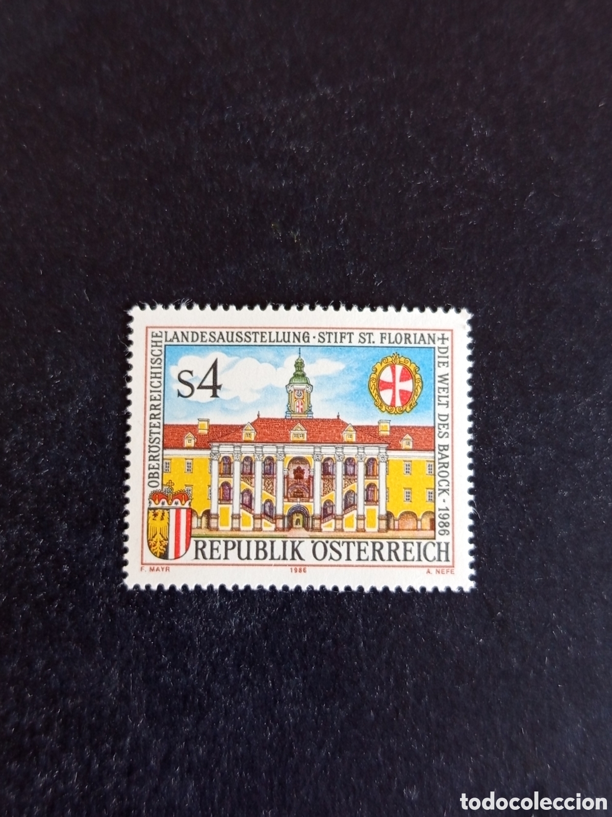 Sellos: AUSTRIA, 1986. El mundo del barroco. Abad&iacute;a de S. Florian. . Yvert 1675. Pedido m&iacute;nimo 3 &euro;