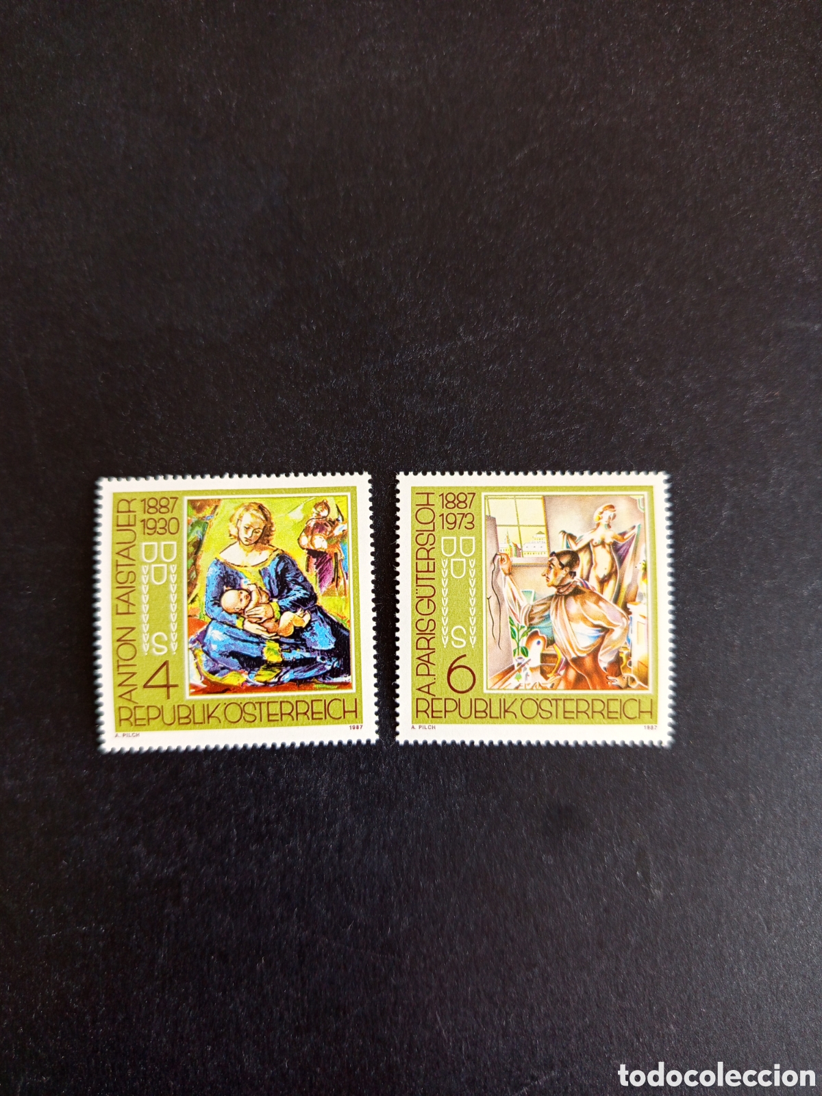 Sellos: AUSTRIA, 1987. Pinturas de A. Faistauer y de A. Paris. Yvert 1703/4. . Pedido m&iacute;nimo 3 &euro;. Ver fotos.