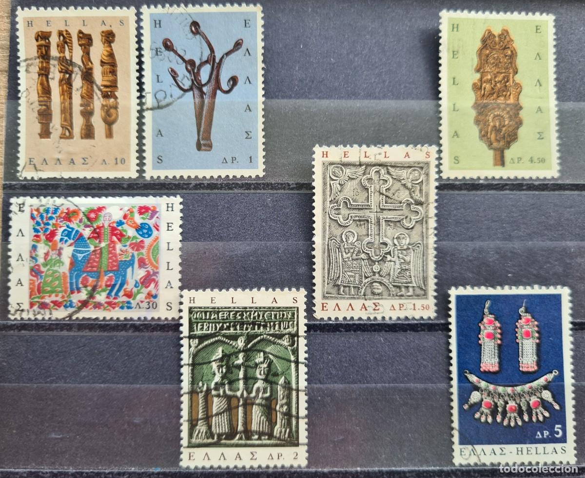Sellos: Serie de sellos usados de Grecia 1966: arte popular