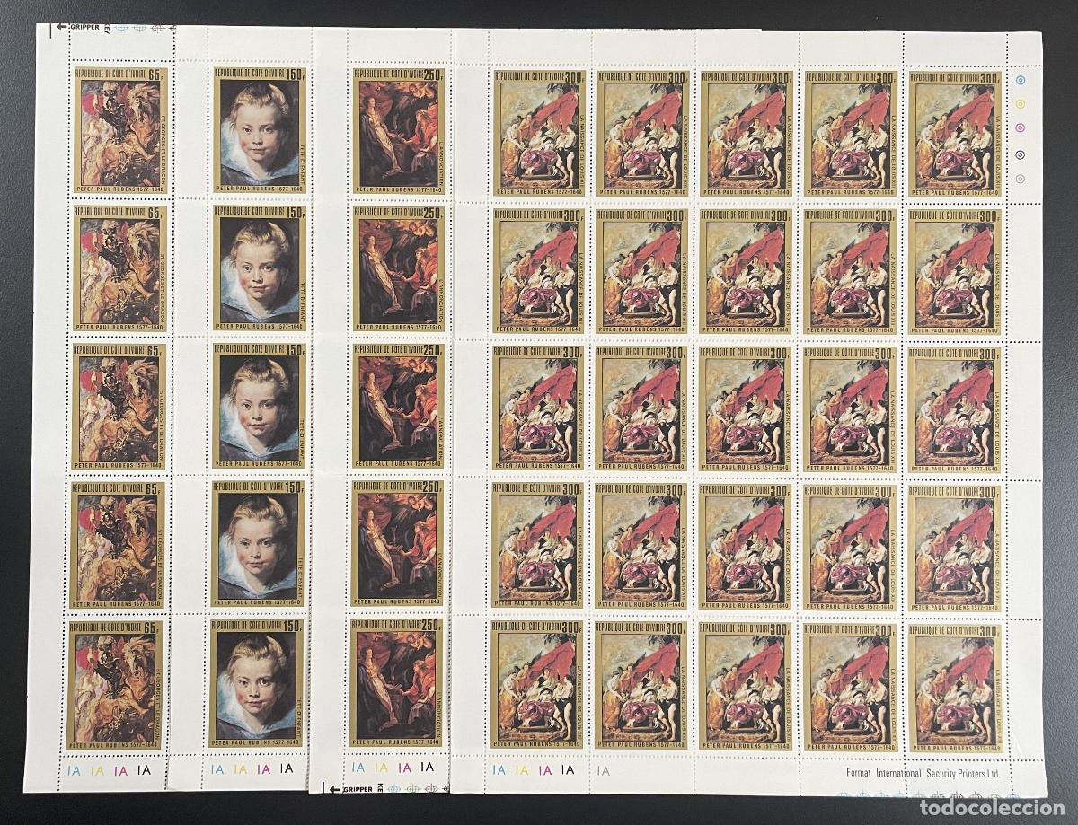 Sellos: Costa de Marfil 1978 YT 444-447 tabl&oacute;n Rubens pintura arte retrato barroco