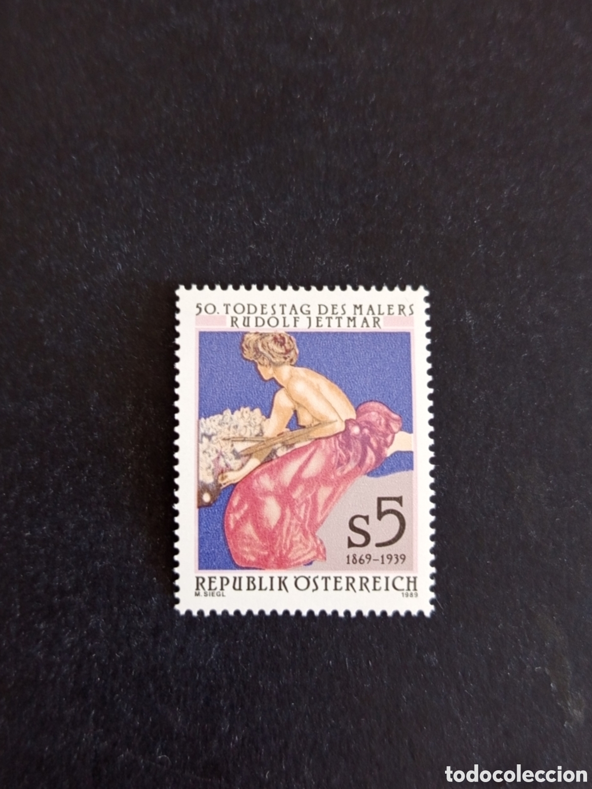 Sellos: AUSTRIA, 1989. Alegor&iacute;a&rdquo;La Pintura&rdquo; de Rudolff Jettmar. . Yvert 1778. Pedido m&iacute;nimo 3 &euro;. Ver fotos.