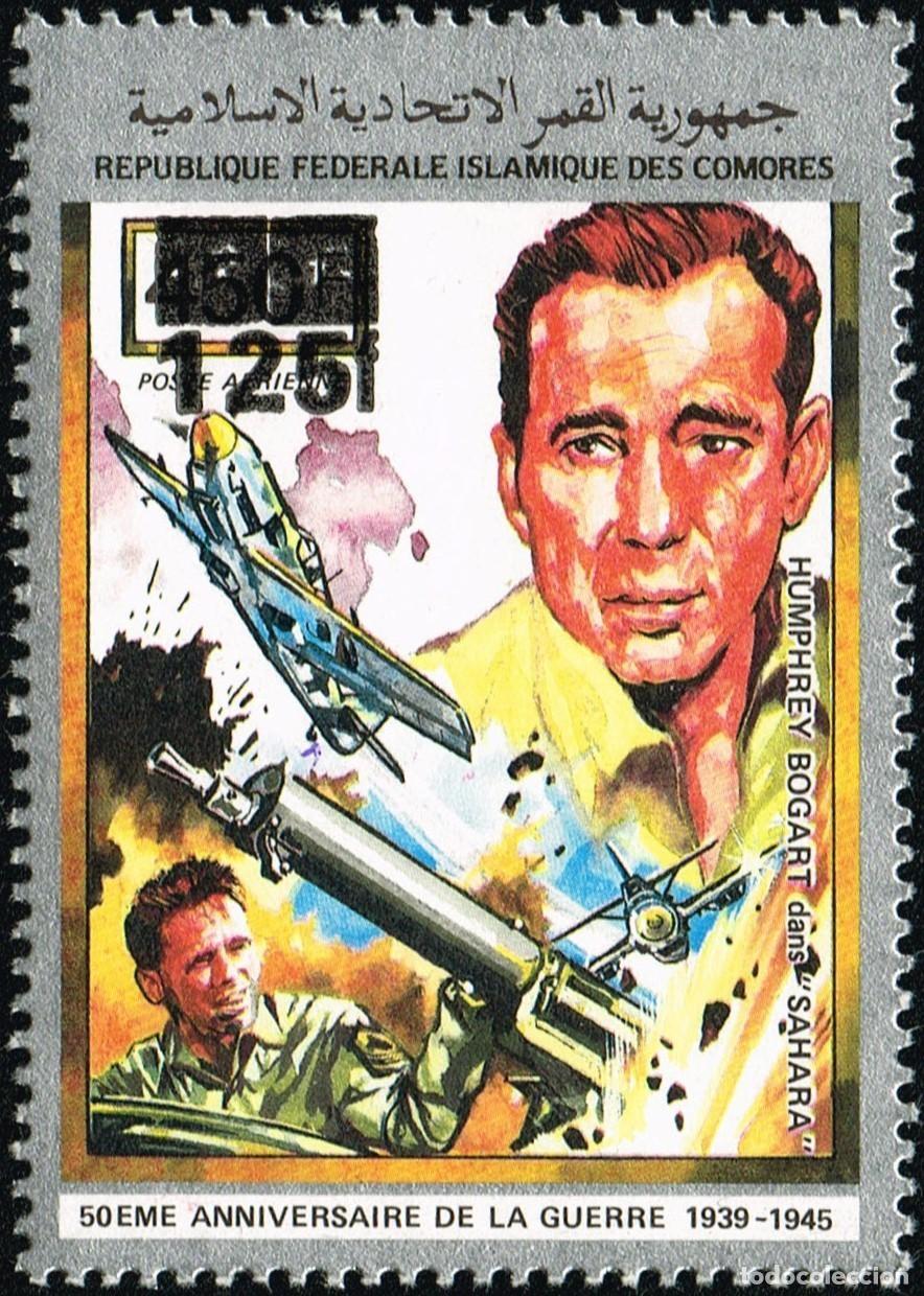 Sellos: Comoras 1994/1995 Avi&oacute;n sobrecargado Mi. 1091 125F/450F War Humphrey Bogart