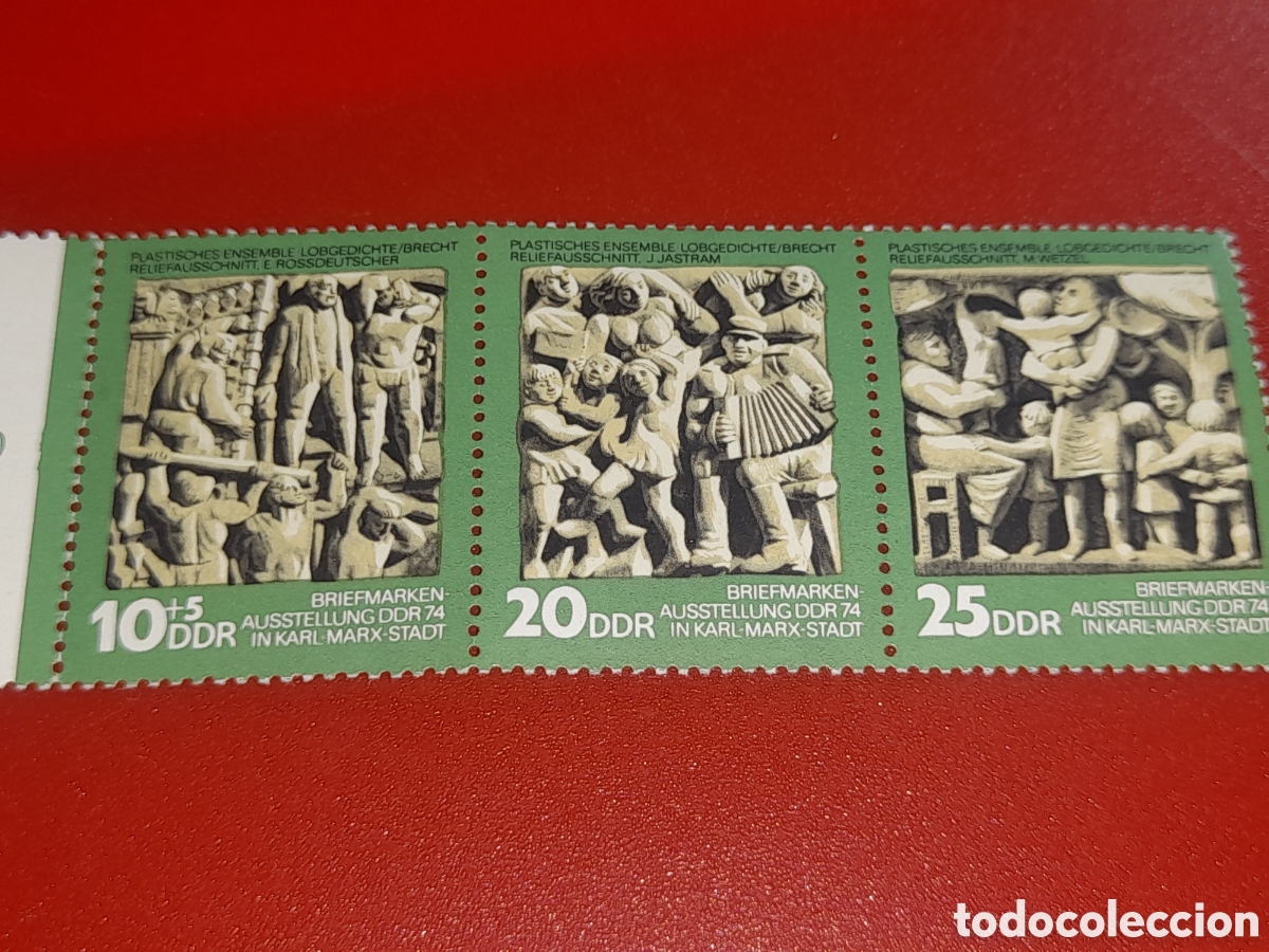 Sellos: Sello Alemania, DDR nuevo.1974. Ex.Fi. Juventud. Arte. Bajorelieve. Artesania. Tesoros. Escultura.