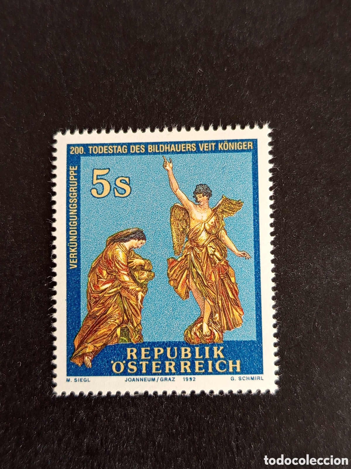 Sellos: AUSTRIA, 1992. Arte: Escultura. &rdquo;La Anunciaci&oacute;n&rdquo; (Veit K&ouml;niger). Yvert 1911. Pedido m&iacute;nimo 3 &euro;.