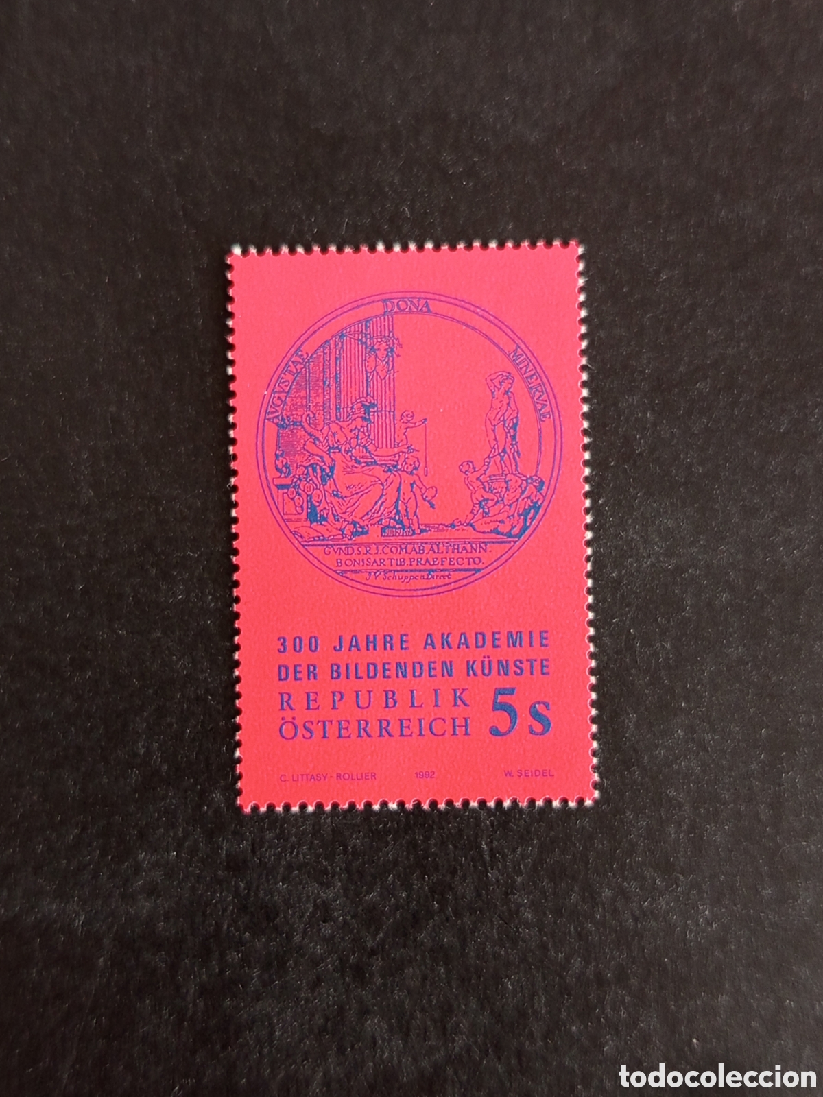 Sellos: AUSTRIA, 1992. Arte: Academia de Bellas Artes de Viena. Escudo. Yvert 1909. Pedido m&iacute;nimo 3 &euro;.