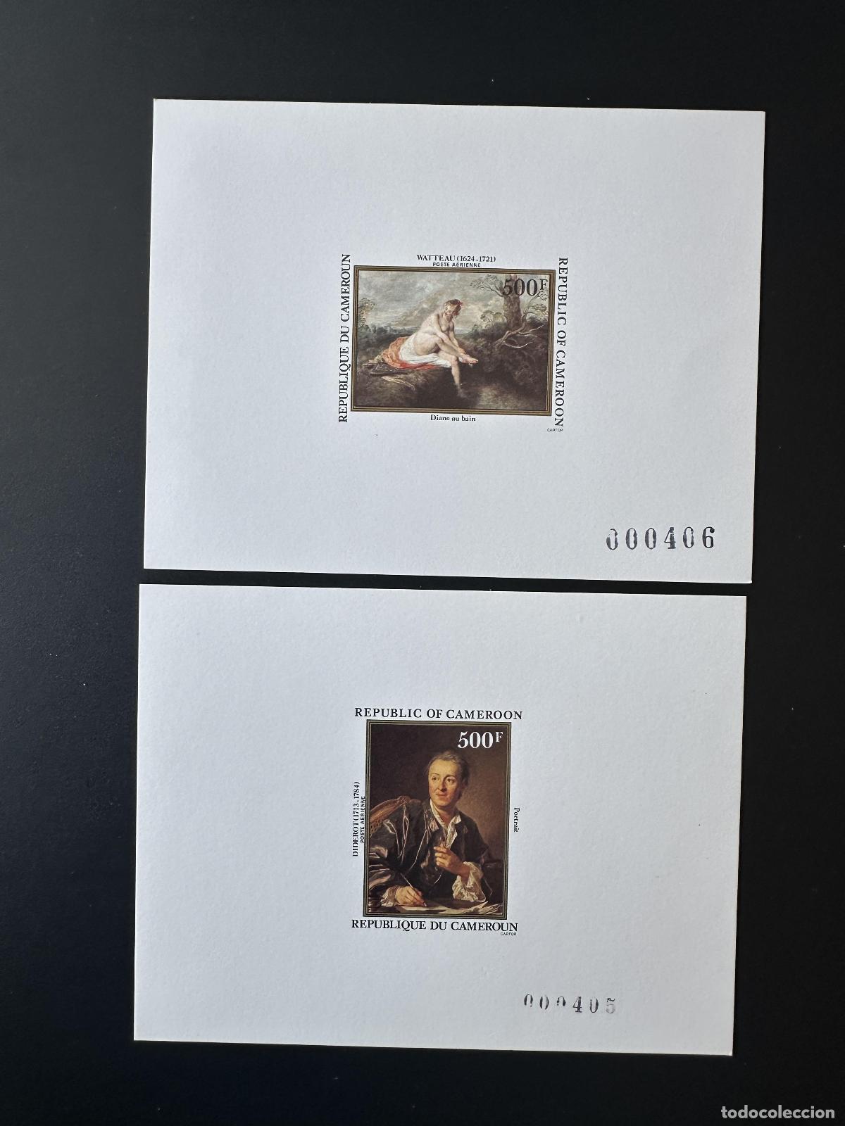 Sellos: Camer&uacute;n 1984 Mi. 1053 - 1054 Ba&ntilde;o Watteau Diderot Diane a prueba de lujo Art Kunst